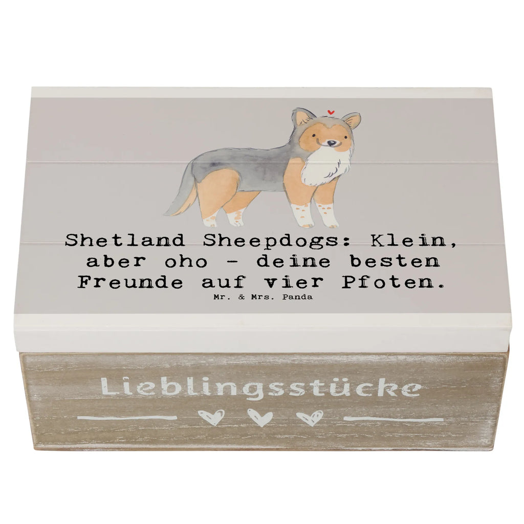 Holzkiste Shetland Sheepdog Freunde Holzkiste, Kiste, Schatzkiste, Truhe, Schatulle, XXL, Erinnerungsbox, Erinnerungskiste, Dekokiste, Aufbewahrungsbox, Geschenkbox, Geschenkdose, Hund, Hunderasse, Rassehund, Hundebesitzer, Geschenk, Tierfreund, Schenken, Welpe