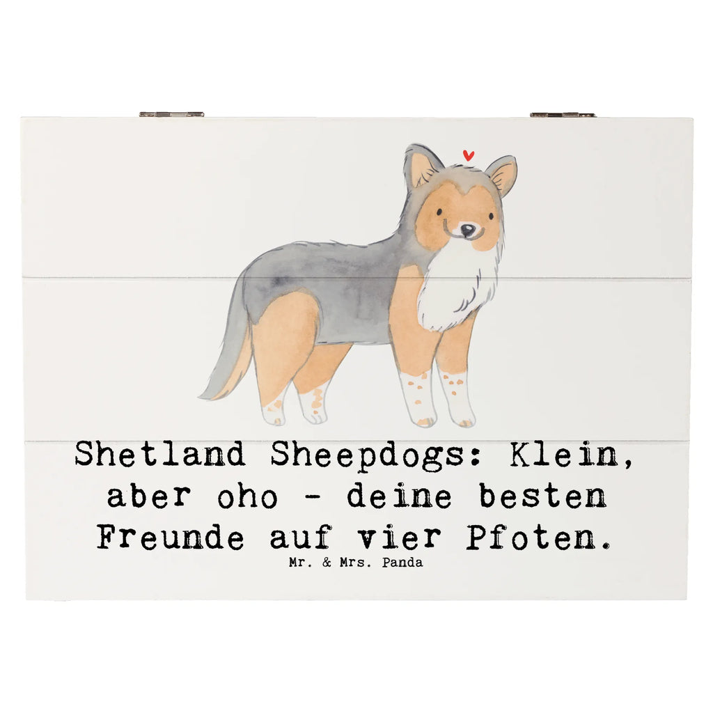 Holzkiste Shetland Sheepdog Freunde Holzkiste, Kiste, Schatzkiste, Truhe, Schatulle, XXL, Erinnerungsbox, Erinnerungskiste, Dekokiste, Aufbewahrungsbox, Geschenkbox, Geschenkdose, Hund, Hunderasse, Rassehund, Hundebesitzer, Geschenk, Tierfreund, Schenken, Welpe