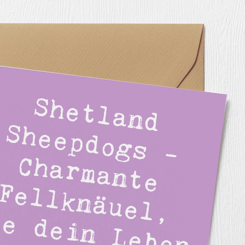 Deluxe Karte Spruch Shetland Sheepdog Glücksbringer Karte, Grußkarte, Klappkarte, Einladungskarte, Glückwunschkarte, Hochzeitskarte, Geburtstagskarte, Hochwertige Grußkarte, Hochwertige Klappkarte, Hund, Hunderasse, Rassehund, Hundebesitzer, Geschenk, Tierfreund, Schenken, Welpe