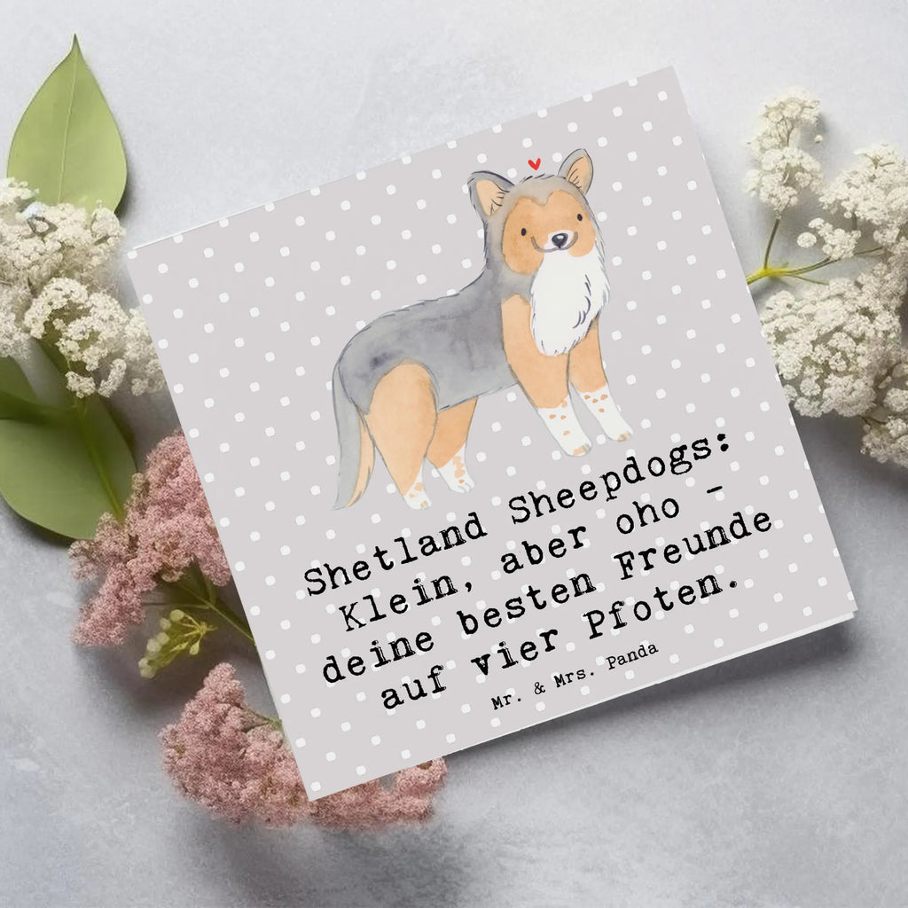 Deluxe Karte Shetland Sheepdog Freunde Karte, Grußkarte, Klappkarte, Einladungskarte, Glückwunschkarte, Hochzeitskarte, Geburtstagskarte, Hochwertige Grußkarte, Hochwertige Klappkarte, Hund, Hunderasse, Rassehund, Hundebesitzer, Geschenk, Tierfreund, Schenken, Welpe