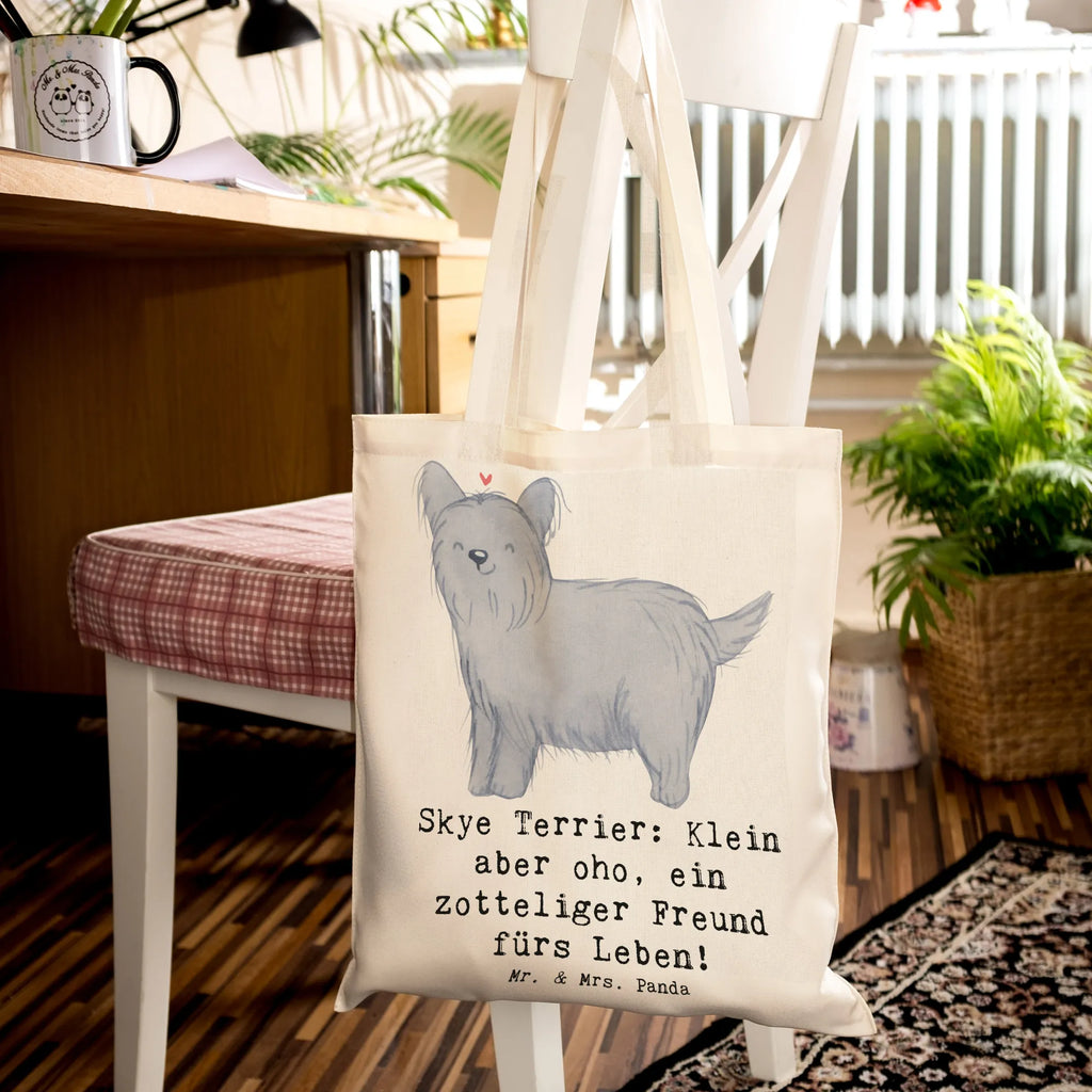 Tragetasche Skye Terrier Freund Beuteltasche, Beutel, Einkaufstasche, Jutebeutel, Stoffbeutel, Tasche, Shopper, Umhängetasche, Strandtasche, Schultertasche, Stofftasche, Tragetasche, Badetasche, Jutetasche, Einkaufstüte, Laptoptasche, Hund, Hunderasse, Rassehund, Hundebesitzer, Geschenk, Tierfreund, Schenken, Welpe