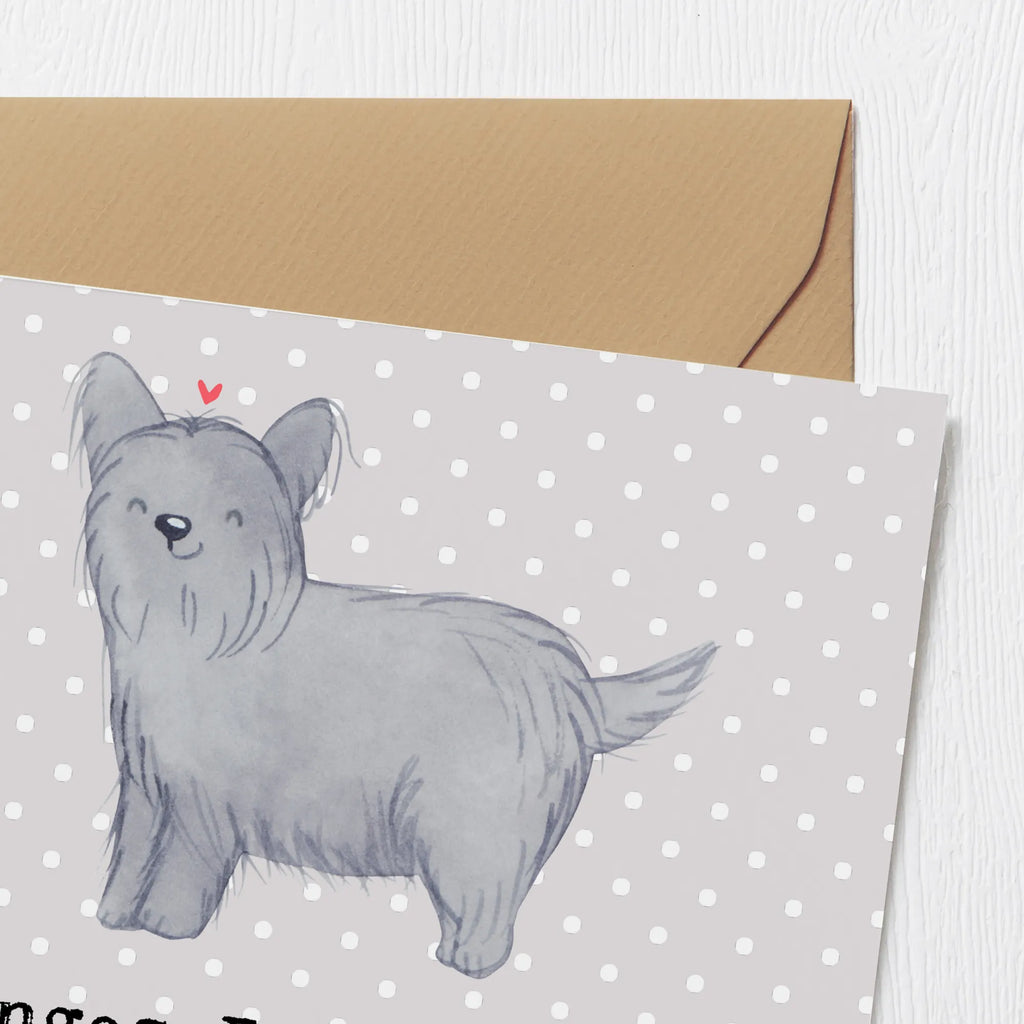 Deluxe Karte Skye Terrier Karte, Grußkarte, Klappkarte, Einladungskarte, Glückwunschkarte, Hochzeitskarte, Geburtstagskarte, Hochwertige Grußkarte, Hochwertige Klappkarte, Hund, Hunderasse, Rassehund, Hundebesitzer, Geschenk, Tierfreund, Schenken, Welpe