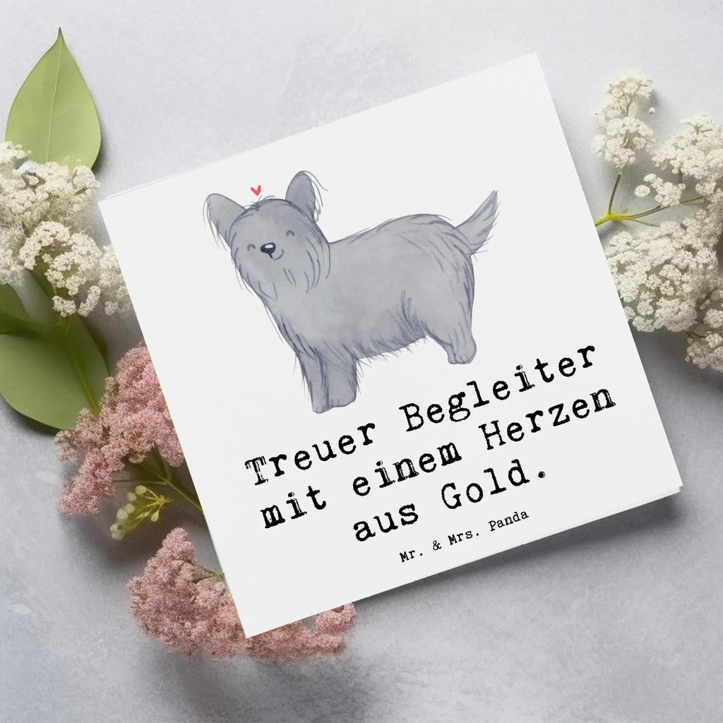 Deluxe Karte Skye Terrier Herz Karte, Grußkarte, Klappkarte, Einladungskarte, Glückwunschkarte, Hochzeitskarte, Geburtstagskarte, Hochwertige Grußkarte, Hochwertige Klappkarte, Hund, Hunderasse, Rassehund, Hundebesitzer, Geschenk, Tierfreund, Schenken, Welpe