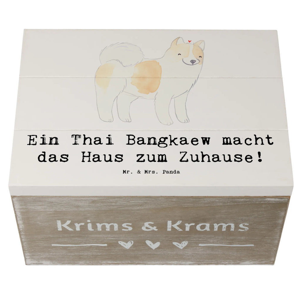 Holzkiste Thai Bangkaew Zuhause Holzkiste, Kiste, Schatzkiste, Truhe, Schatulle, XXL, Erinnerungsbox, Erinnerungskiste, Dekokiste, Aufbewahrungsbox, Geschenkbox, Geschenkdose, Hund, Hunderasse, Rassehund, Hundebesitzer, Geschenk, Tierfreund, Schenken, Welpe