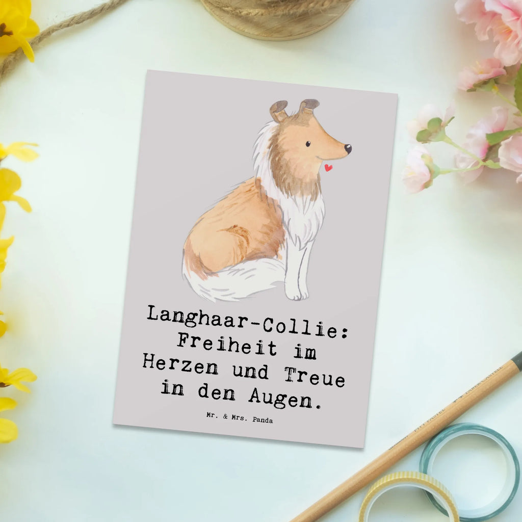 Postkarte Langhaar Collie Treue Postkarte, Karte, Geschenkkarte, Grußkarte, Einladung, Ansichtskarte, Geburtstagskarte, Einladungskarte, Dankeskarte, Ansichtskarten, Einladung Geburtstag, Einladungskarten Geburtstag, Hund, Hunderasse, Rassehund, Hundebesitzer, Geschenk, Tierfreund, Schenken, Welpe