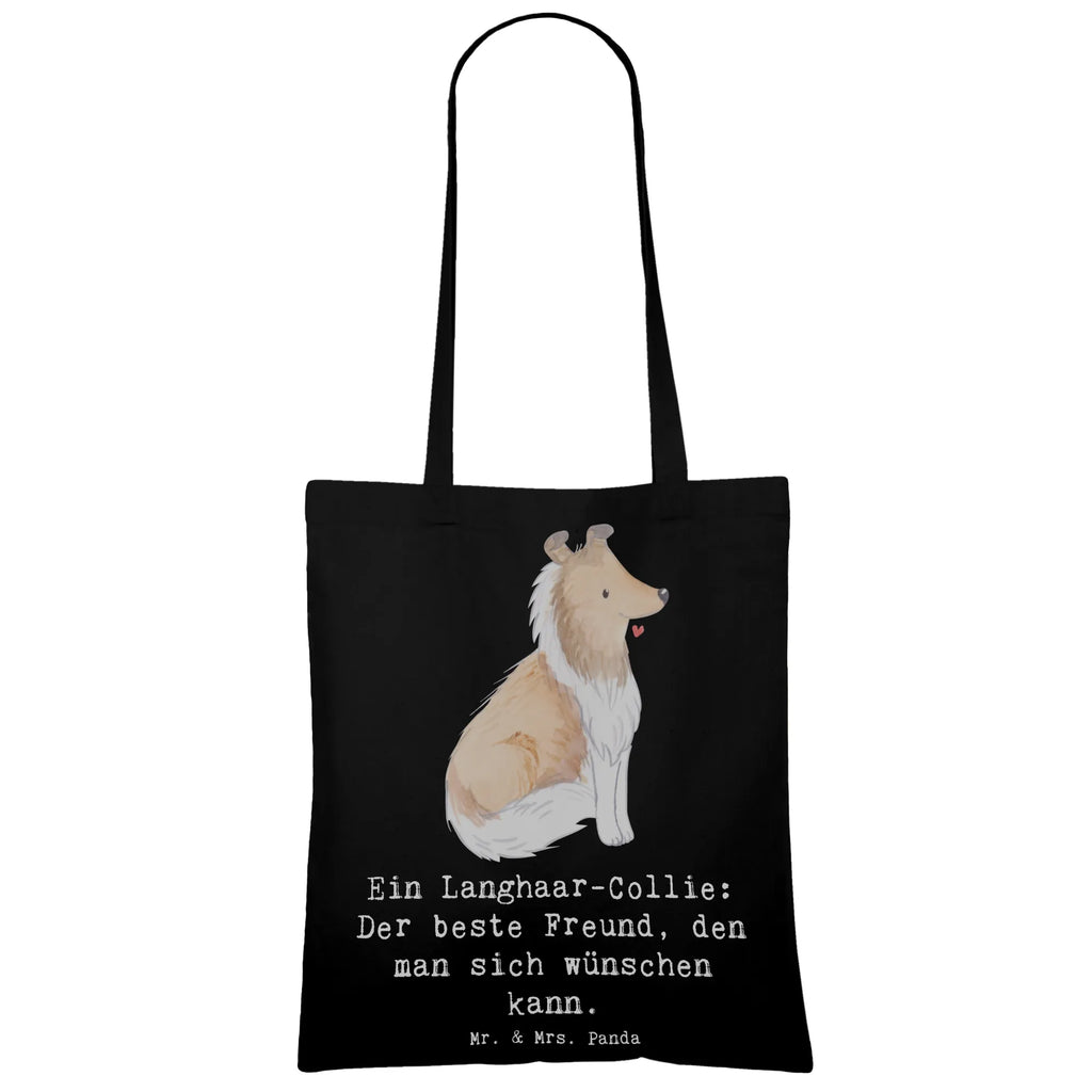 Tragetasche Langhaar Collie Freund Beuteltasche, Beutel, Einkaufstasche, Jutebeutel, Stoffbeutel, Tasche, Shopper, Umhängetasche, Strandtasche, Schultertasche, Stofftasche, Tragetasche, Badetasche, Jutetasche, Einkaufstüte, Laptoptasche, Hund, Hunderasse, Rassehund, Hundebesitzer, Geschenk, Tierfreund, Schenken, Welpe