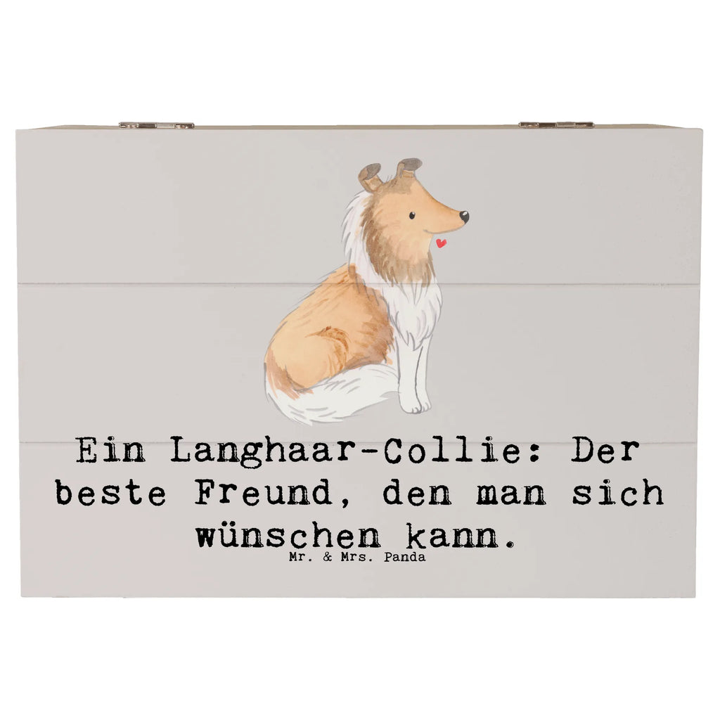 Holzkiste Langhaar Collie Freund Holzkiste, Kiste, Schatzkiste, Truhe, Schatulle, XXL, Erinnerungsbox, Erinnerungskiste, Dekokiste, Aufbewahrungsbox, Geschenkbox, Geschenkdose, Hund, Hunderasse, Rassehund, Hundebesitzer, Geschenk, Tierfreund, Schenken, Welpe