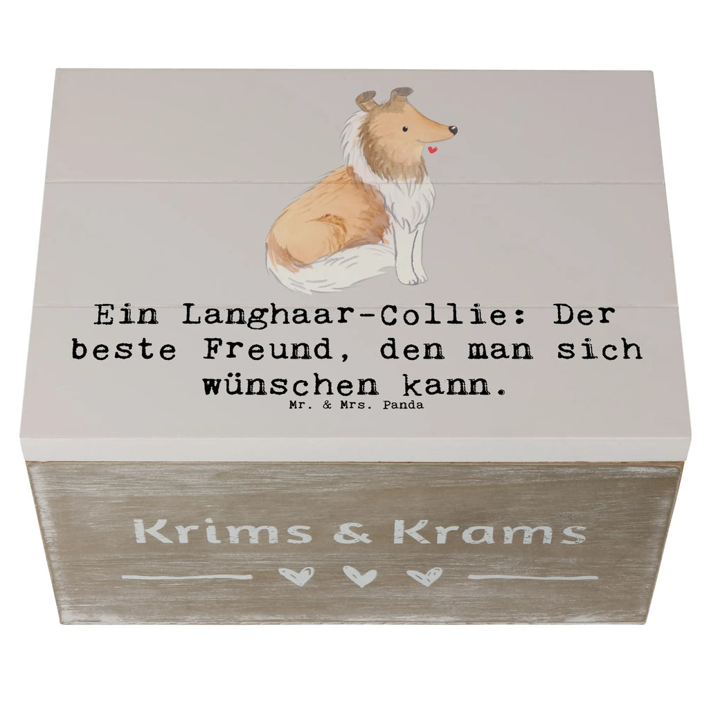 Holzkiste Langhaar Collie Freund Holzkiste, Kiste, Schatzkiste, Truhe, Schatulle, XXL, Erinnerungsbox, Erinnerungskiste, Dekokiste, Aufbewahrungsbox, Geschenkbox, Geschenkdose, Hund, Hunderasse, Rassehund, Hundebesitzer, Geschenk, Tierfreund, Schenken, Welpe