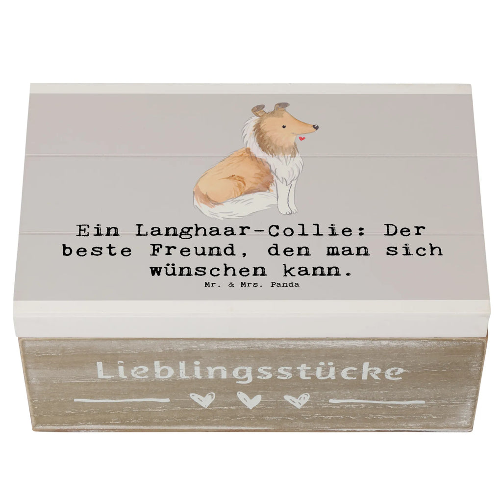 Holzkiste Langhaar Collie Freund Holzkiste, Kiste, Schatzkiste, Truhe, Schatulle, XXL, Erinnerungsbox, Erinnerungskiste, Dekokiste, Aufbewahrungsbox, Geschenkbox, Geschenkdose, Hund, Hunderasse, Rassehund, Hundebesitzer, Geschenk, Tierfreund, Schenken, Welpe