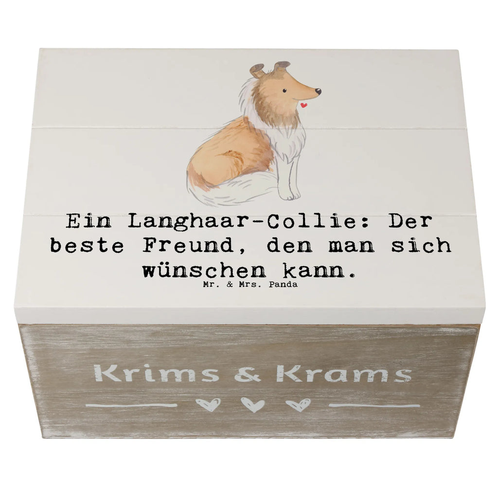 Holzkiste Langhaar Collie Freund Holzkiste, Kiste, Schatzkiste, Truhe, Schatulle, XXL, Erinnerungsbox, Erinnerungskiste, Dekokiste, Aufbewahrungsbox, Geschenkbox, Geschenkdose, Hund, Hunderasse, Rassehund, Hundebesitzer, Geschenk, Tierfreund, Schenken, Welpe