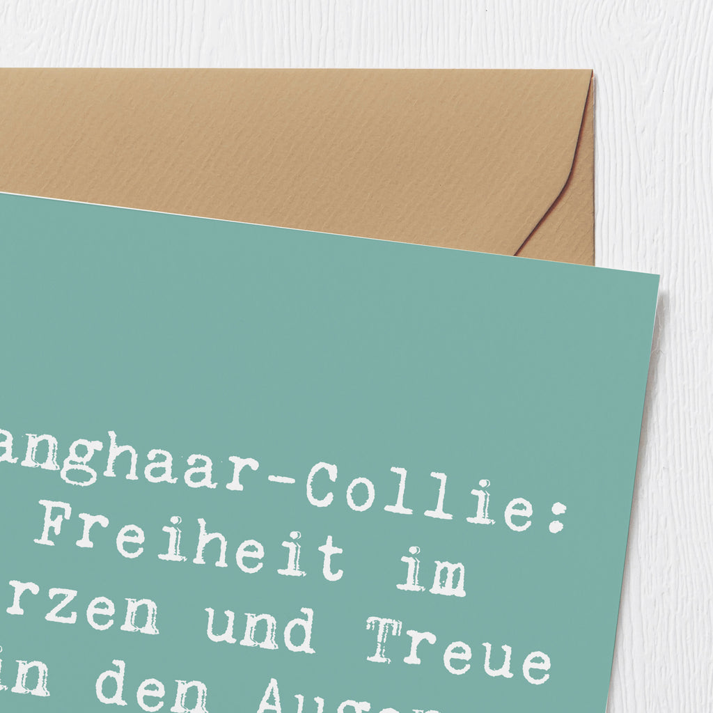 Deluxe Karte Spruch Langhaar Collie Treue Karte, Grußkarte, Klappkarte, Einladungskarte, Glückwunschkarte, Hochzeitskarte, Geburtstagskarte, Hochwertige Grußkarte, Hochwertige Klappkarte, Hund, Hunderasse, Rassehund, Hundebesitzer, Geschenk, Tierfreund, Schenken, Welpe