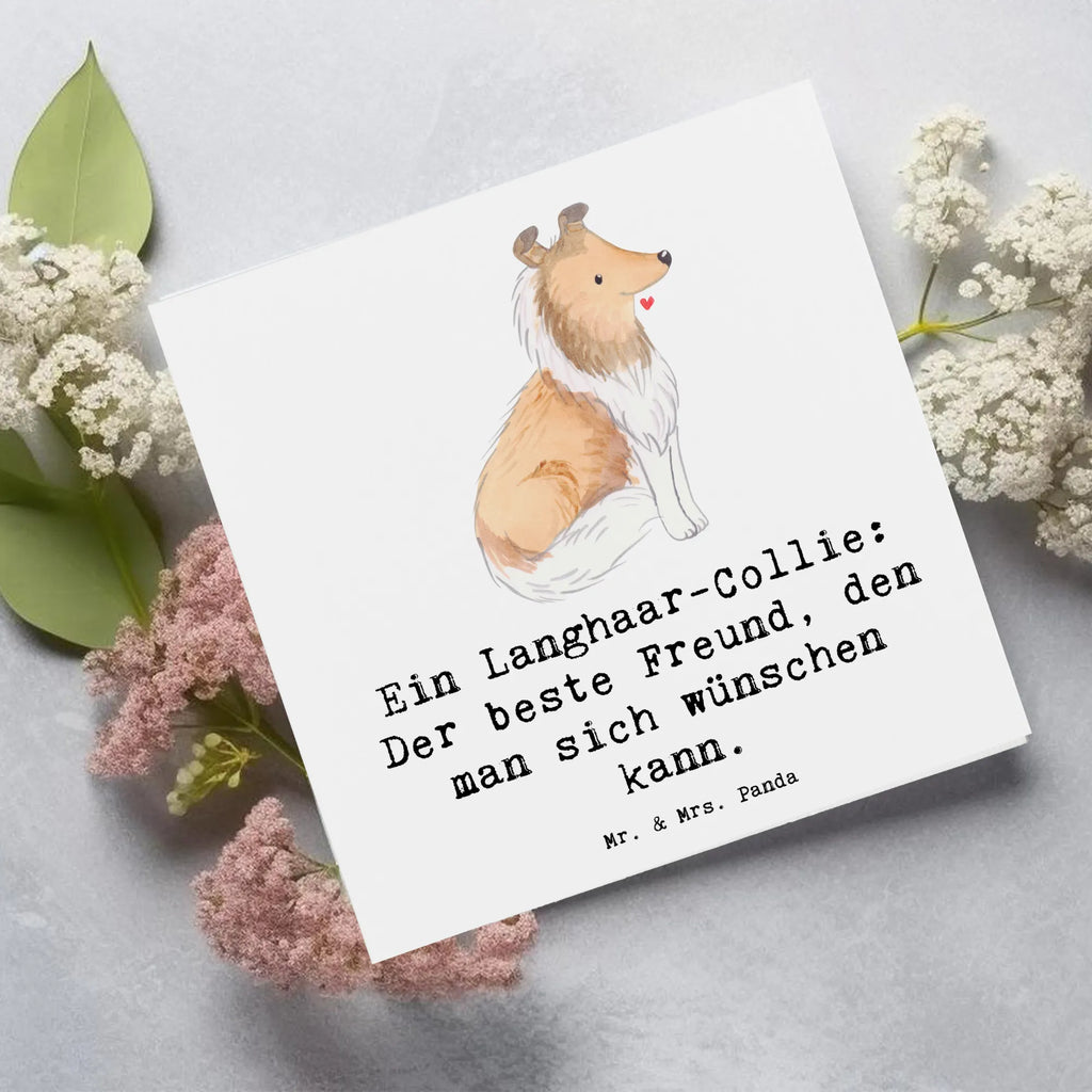 Deluxe Karte Langhaar Collie Freund Karte, Grußkarte, Klappkarte, Einladungskarte, Glückwunschkarte, Hochzeitskarte, Geburtstagskarte, Hochwertige Grußkarte, Hochwertige Klappkarte, Hund, Hunderasse, Rassehund, Hundebesitzer, Geschenk, Tierfreund, Schenken, Welpe