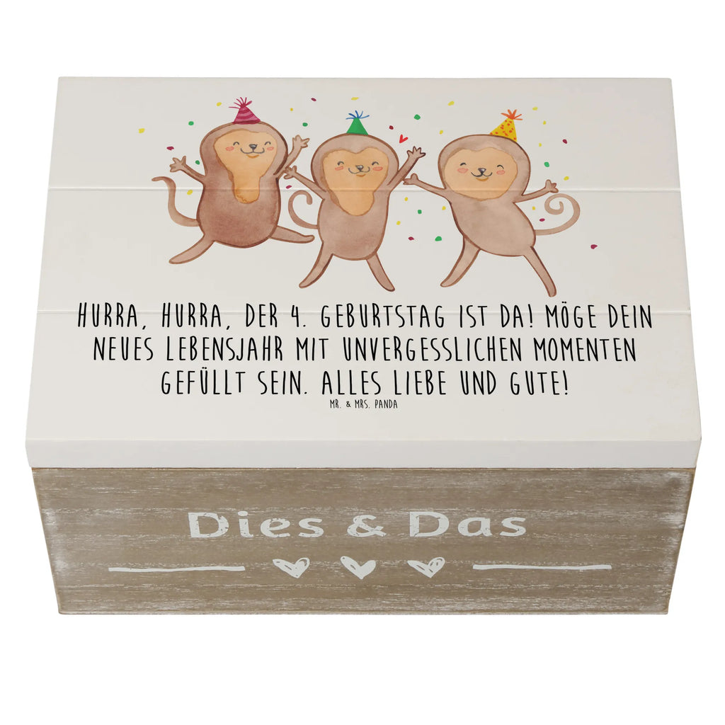 Holzkiste 4. Geburtstag Feiern Holzkiste, Kiste, Schatzkiste, Truhe, Schatulle, XXL, Erinnerungsbox, Erinnerungskiste, Dekokiste, Aufbewahrungsbox, Geschenkbox, Geschenkdose, Geburtstag, Geburtstagsgeschenk, Geschenk