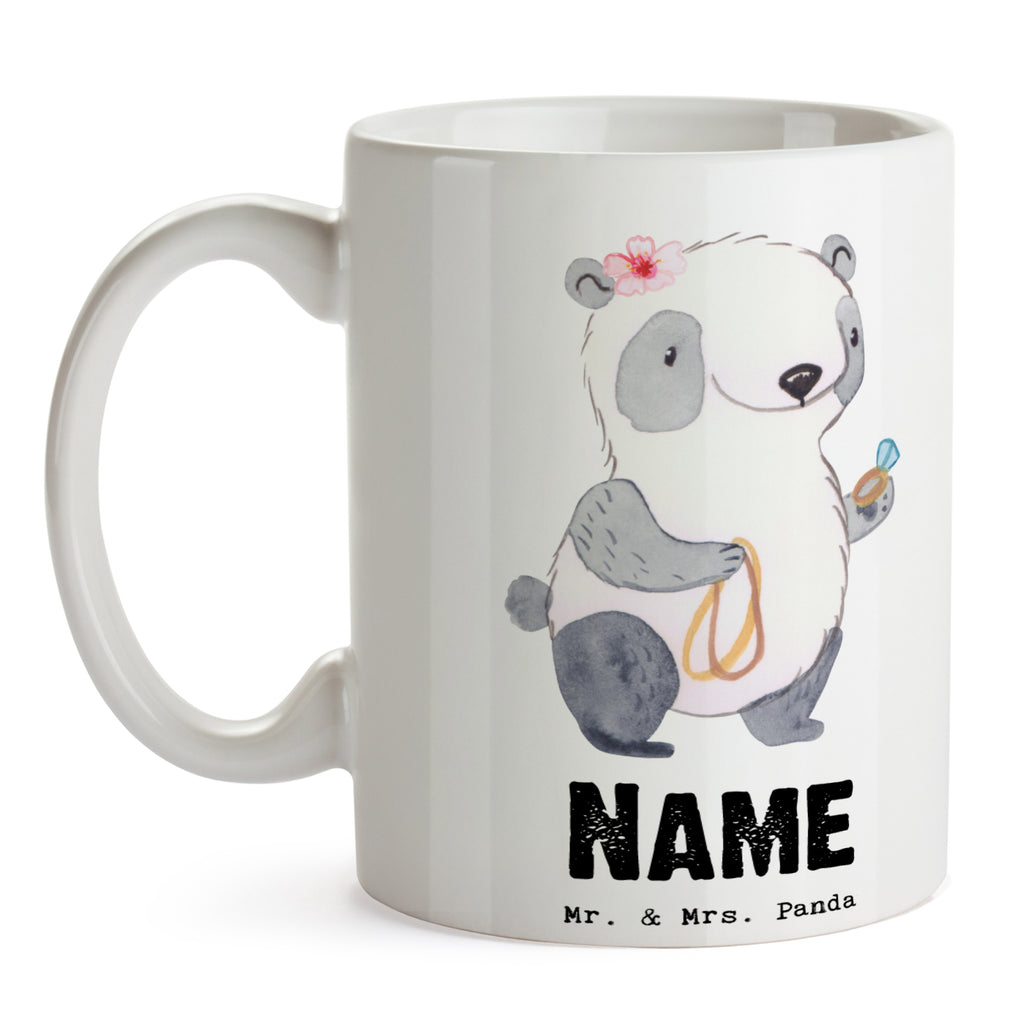 Personalisierte Tasse Juwelierin mit Herz Personalisierte Tasse, Namenstasse, Wunschname, Personalisiert, Tasse, Namen, Drucken, Tasse mit Namen, Beruf, Ausbildung, Jubiläum, Abschied, Rente, Kollege, Kollegin, Geschenk, Schenken, Arbeitskollege, Mitarbeiter, Firma, Danke, Dankeschön, Juwelierin, Goldschmiedin, Schmuckwarenhändlerin, Schmuckgeschäft, Eröffnung