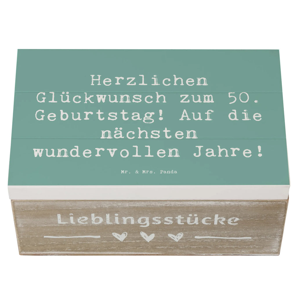 Holzkiste Spruch 50. Geburtstag Glückwunsch Holzkiste, Kiste, Schatzkiste, Truhe, Schatulle, XXL, Erinnerungsbox, Erinnerungskiste, Dekokiste, Aufbewahrungsbox, Geschenkbox, Geschenkdose, Geburtstag, Geburtstagsgeschenk, Geschenk