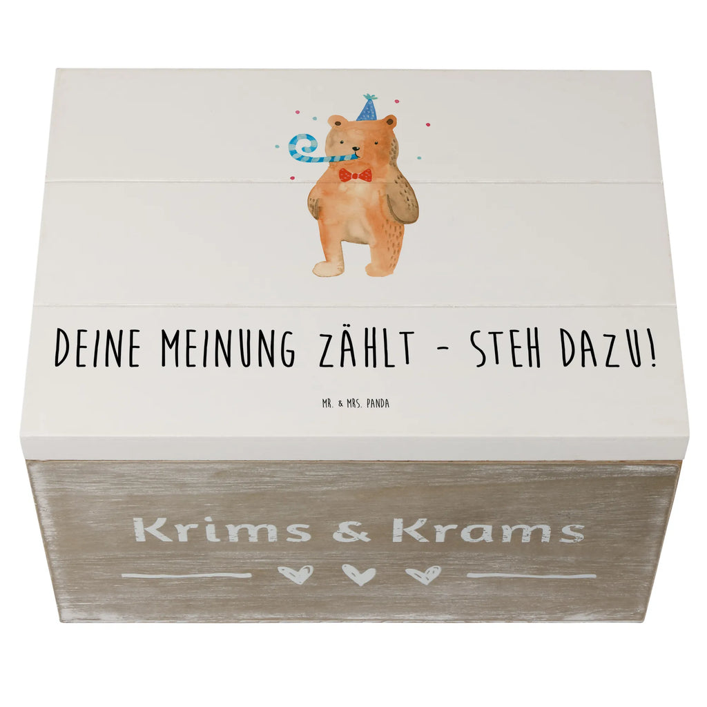 Holzkiste Mutig zu Meinungen Holzkiste, Kiste, Schatzkiste, Truhe, Schatulle, XXL, Erinnerungsbox, Erinnerungskiste, Dekokiste, Aufbewahrungsbox, Geschenkbox, Geschenkdose