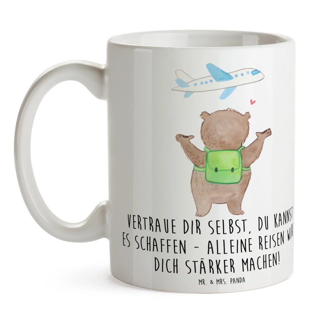 Tasse Alleine Reisen unternehmen Tasse, Kaffeetasse, Teetasse, Becher, Kaffeebecher, Teebecher, Keramiktasse, Porzellantasse, Büro Tasse, Geschenk Tasse, Tasse Sprüche, Tasse Motive, Kaffeetassen, Tasse bedrucken, Designer Tasse, Cappuccino Tassen, Schöne Teetassen