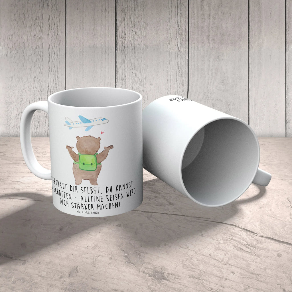 Tasse Alleine Reisen unternehmen Tasse, Kaffeetasse, Teetasse, Becher, Kaffeebecher, Teebecher, Keramiktasse, Porzellantasse, Büro Tasse, Geschenk Tasse, Tasse Sprüche, Tasse Motive, Kaffeetassen, Tasse bedrucken, Designer Tasse, Cappuccino Tassen, Schöne Teetassen