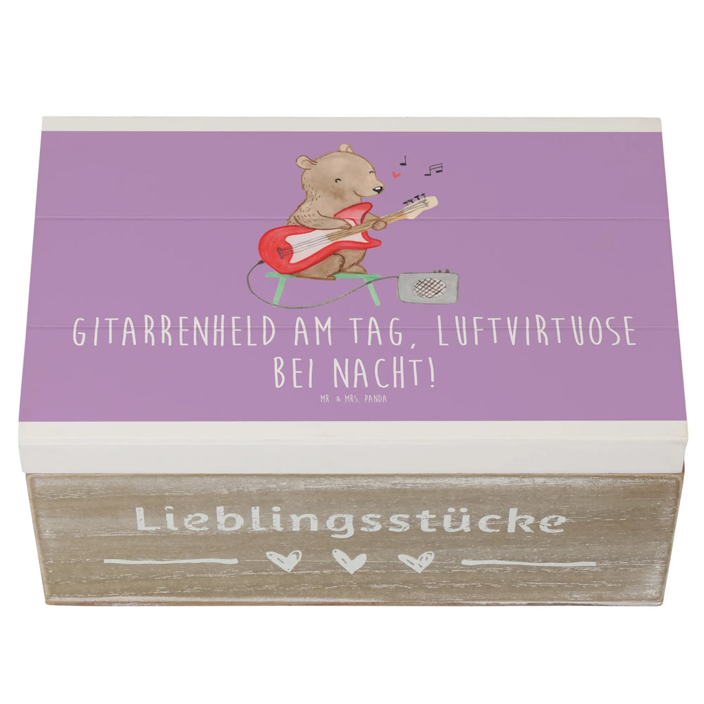 Holzkiste Gitarrenheld Holzkiste, Kiste, Schatzkiste, Truhe, Schatulle, XXL, Erinnerungsbox, Erinnerungskiste, Dekokiste, Aufbewahrungsbox, Geschenkbox, Geschenkdose, Instrumente, Geschenke Musiker, Musikliebhaber