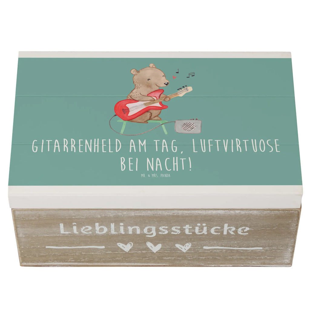 Holzkiste Gitarrenheld Holzkiste, Kiste, Schatzkiste, Truhe, Schatulle, XXL, Erinnerungsbox, Erinnerungskiste, Dekokiste, Aufbewahrungsbox, Geschenkbox, Geschenkdose, Instrumente, Geschenke Musiker, Musikliebhaber