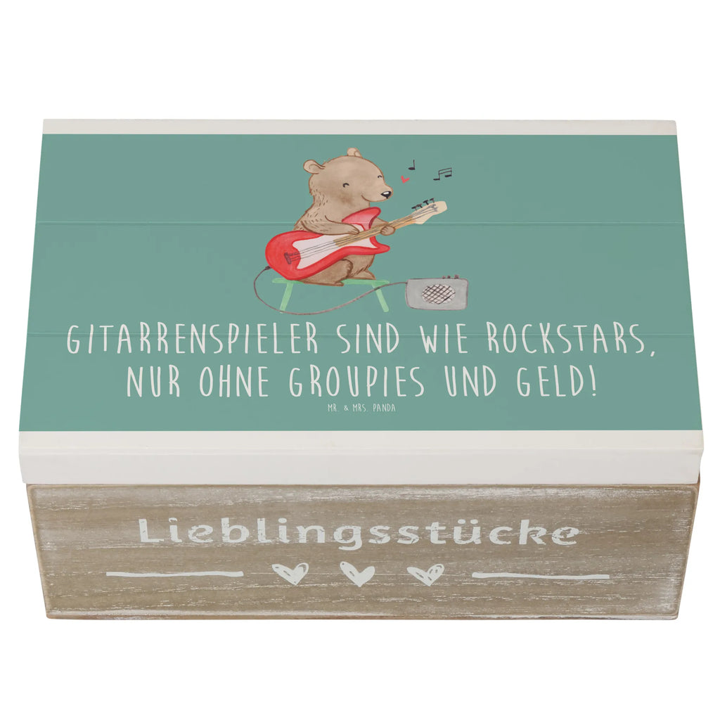 Holzkiste Gitarre Helden Holzkiste, Kiste, Schatzkiste, Truhe, Schatulle, XXL, Erinnerungsbox, Erinnerungskiste, Dekokiste, Aufbewahrungsbox, Geschenkbox, Geschenkdose, Instrumente, Geschenke Musiker, Musikliebhaber