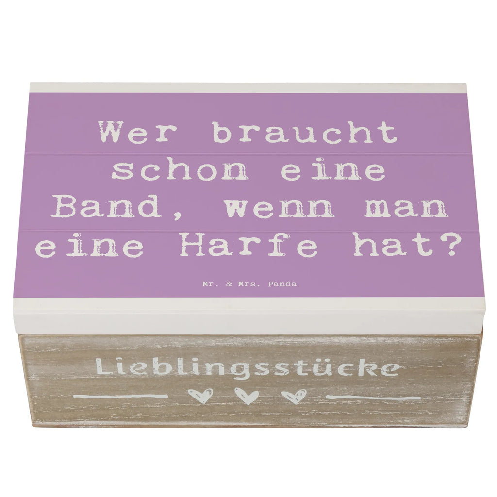 Holzkiste Spruch Wer braucht schon eine Band, wenn man eine Harfe hat? Holzkiste, Kiste, Schatzkiste, Truhe, Schatulle, XXL, Erinnerungsbox, Erinnerungskiste, Dekokiste, Aufbewahrungsbox, Geschenkbox, Geschenkdose, Instrumente, Geschenke Musiker, Musikliebhaber