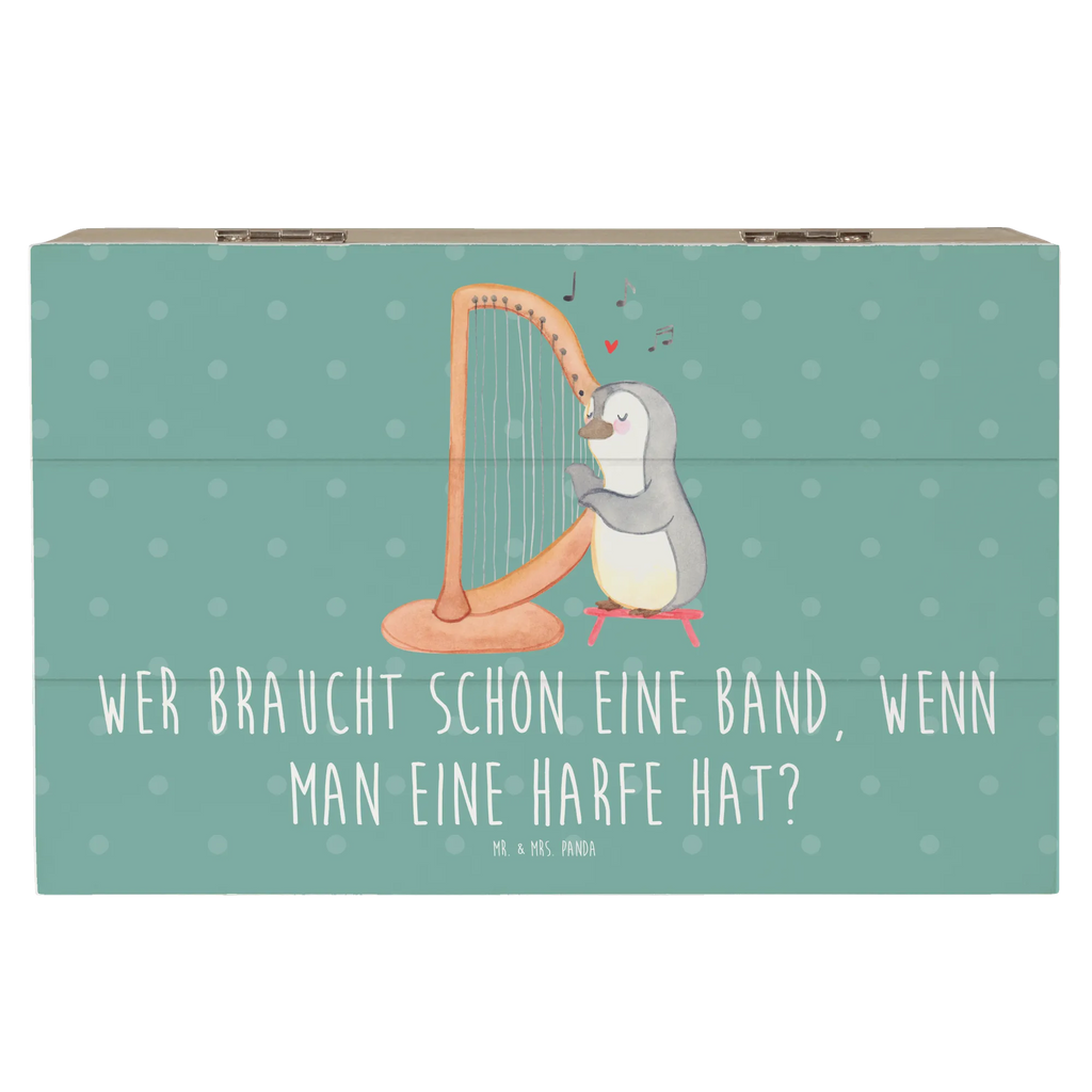 Holzkiste Wer braucht schon eine Band, wenn man eine Harfe hat? Holzkiste, Kiste, Schatzkiste, Truhe, Schatulle, XXL, Erinnerungsbox, Erinnerungskiste, Dekokiste, Aufbewahrungsbox, Geschenkbox, Geschenkdose, Instrumente, Geschenke Musiker, Musikliebhaber