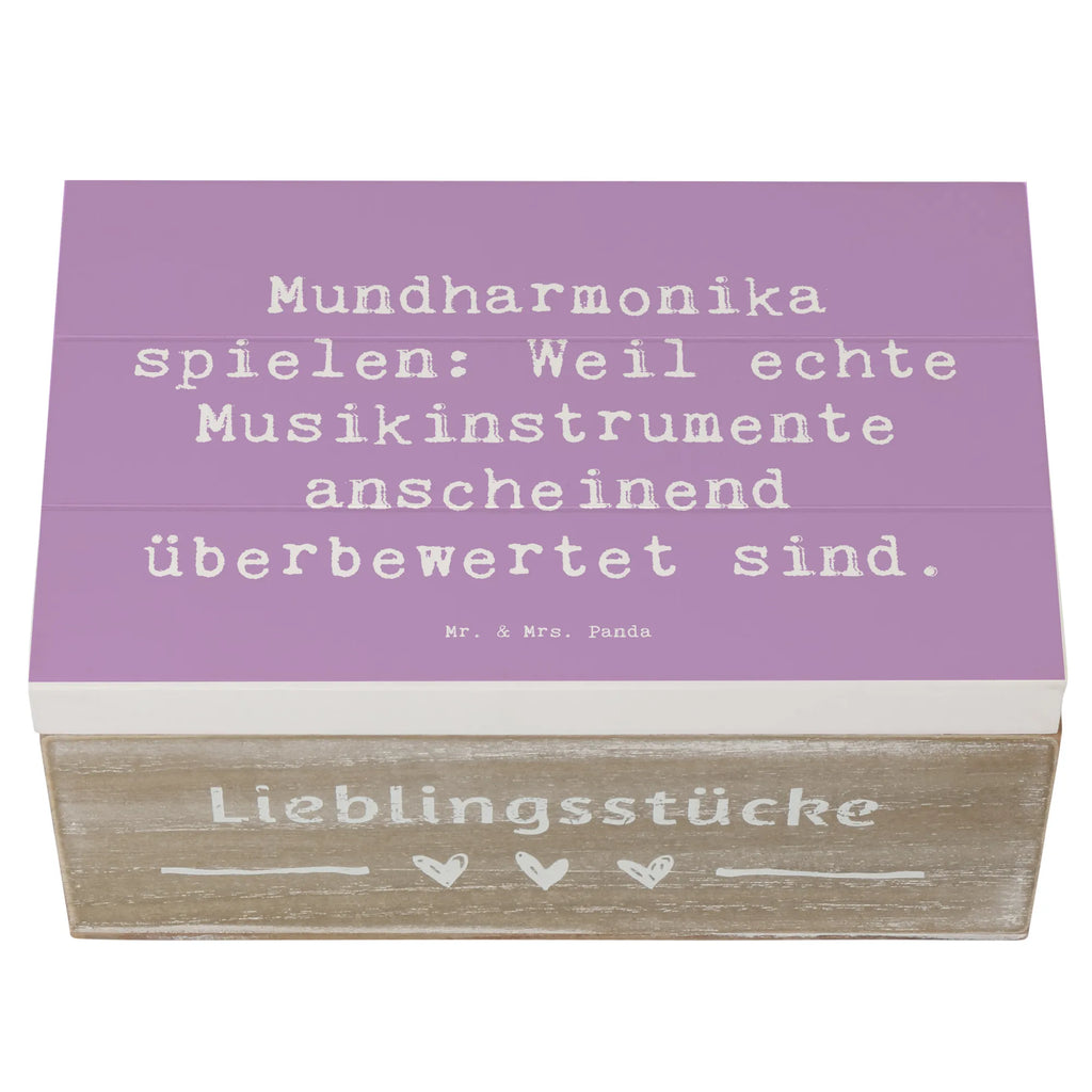 Holzkiste Spruch Mundharmonika spielen: Weil echte Musikinstrumente anscheinend überbewertet sind. Holzkiste, Kiste, Schatzkiste, Truhe, Schatulle, XXL, Erinnerungsbox, Erinnerungskiste, Dekokiste, Aufbewahrungsbox, Geschenkbox, Geschenkdose, Instrumente, Geschenke Musiker, Musikliebhaber