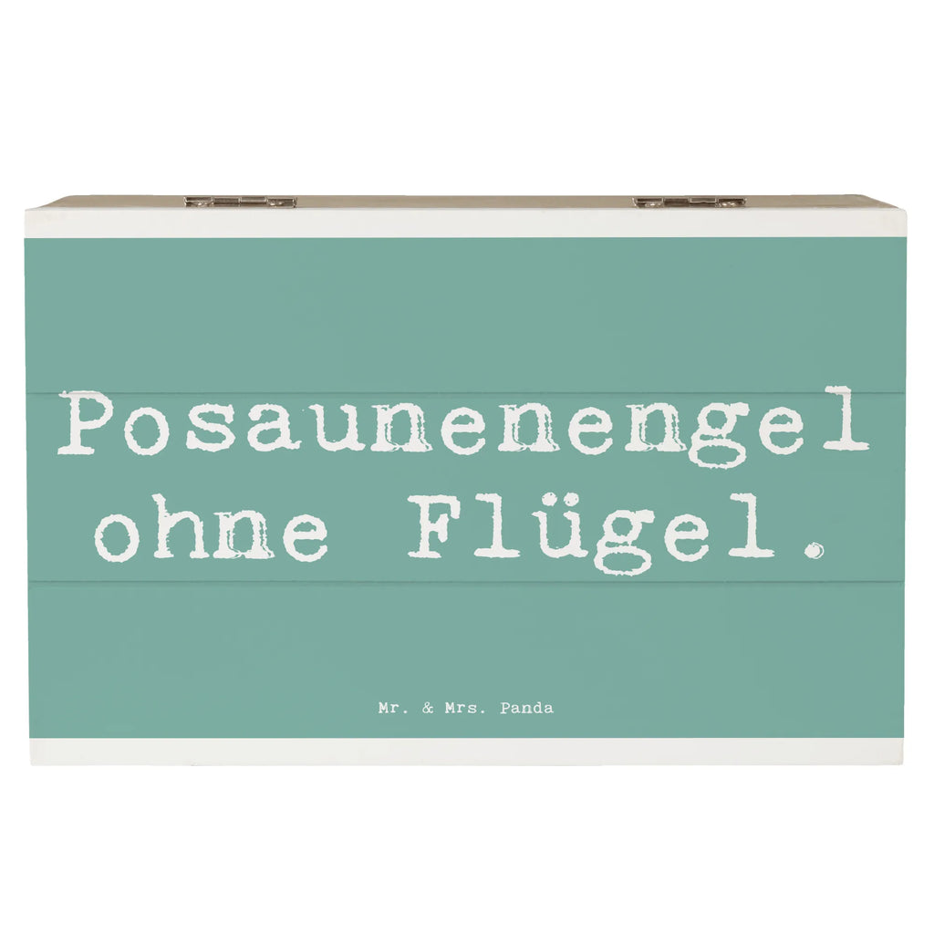 Holzkiste Spruch Engel Posaune Holzkiste, Kiste, Schatzkiste, Truhe, Schatulle, XXL, Erinnerungsbox, Erinnerungskiste, Dekokiste, Aufbewahrungsbox, Geschenkbox, Geschenkdose, Instrumente, Geschenke Musiker, Musikliebhaber