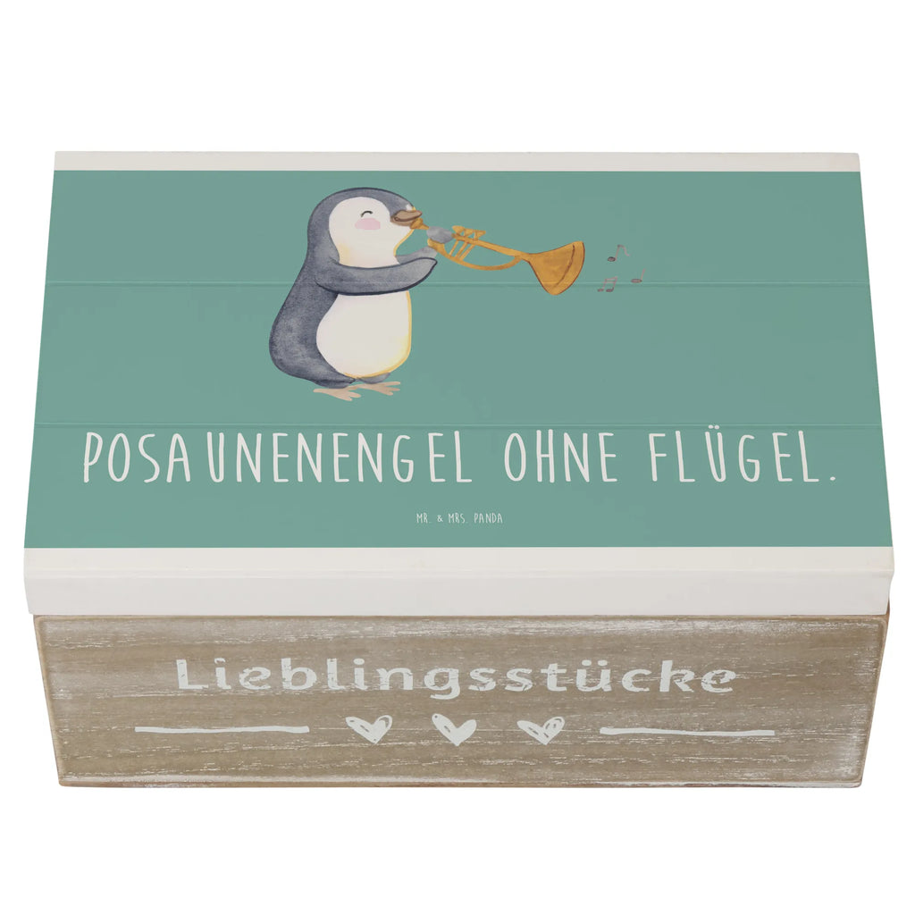 Holzkiste Engel Posaune Holzkiste, Kiste, Schatzkiste, Truhe, Schatulle, XXL, Erinnerungsbox, Erinnerungskiste, Dekokiste, Aufbewahrungsbox, Geschenkbox, Geschenkdose, Instrumente, Geschenke Musiker, Musikliebhaber