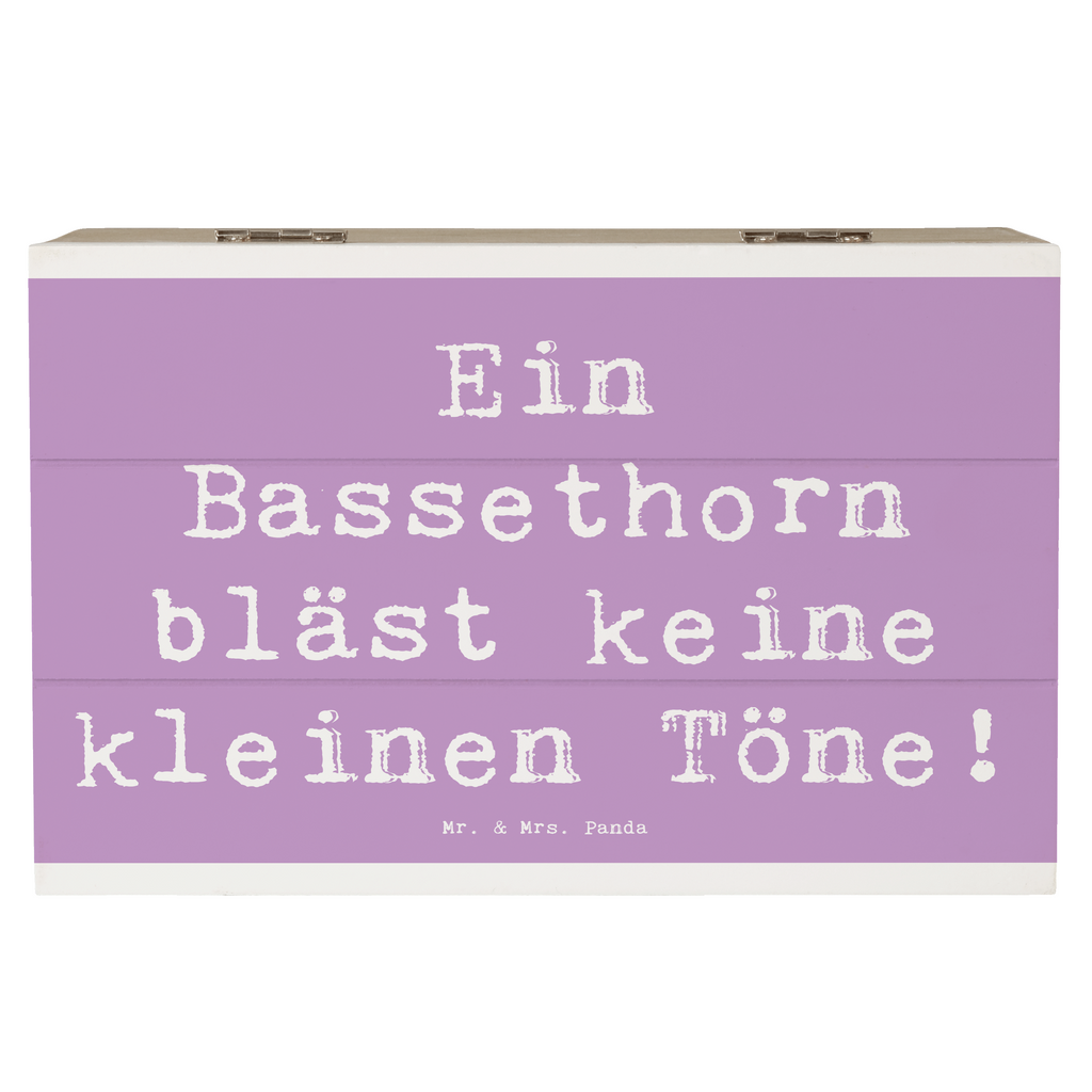 Holzkiste Spruch Ein Bassethorn bläst keine kleinen Töne! Holzkiste, Kiste, Schatzkiste, Truhe, Schatulle, XXL, Erinnerungsbox, Erinnerungskiste, Dekokiste, Aufbewahrungsbox, Geschenkbox, Geschenkdose, Instrumente, Geschenke Musiker, Musikliebhaber