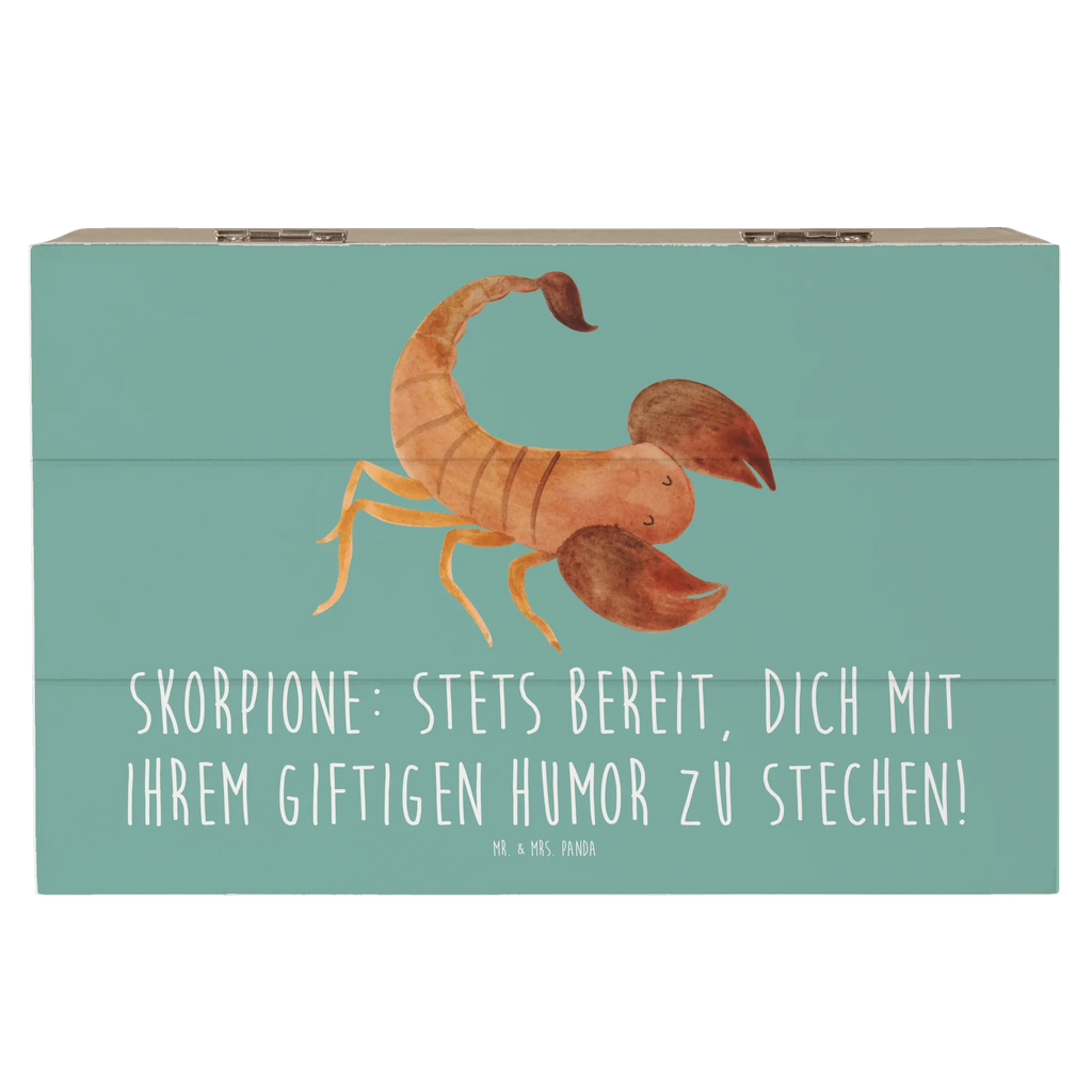 Holzkiste Skorpion Humor Holzkiste, Kiste, Schatzkiste, Truhe, Schatulle, XXL, Erinnerungsbox, Erinnerungskiste, Dekokiste, Aufbewahrungsbox, Geschenkbox, Geschenkdose, Tierkreiszeichen, Sternzeichen, Horoskop, Astrologie, Aszendent