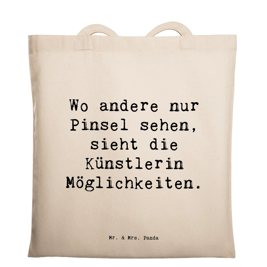 Tragetasche Wo andere nur Pinsel sehen, sieht die Künstlerin Möglichkeiten. Beuteltasche, Beutel, Einkaufstasche, Jutebeutel, Stoffbeutel, Tasche, Shopper, Umhängetasche, Strandtasche, Schultertasche, Stofftasche, Tragetasche, Badetasche, Jutetasche, Einkaufstüte, Laptoptasche, Beruf, Ausbildung, Jubiläum, Abschied, Rente, Kollege, Kollegin, Geschenk, Schenken, Arbeitskollege, Mitarbeiter, Firma, Danke, Dankeschön