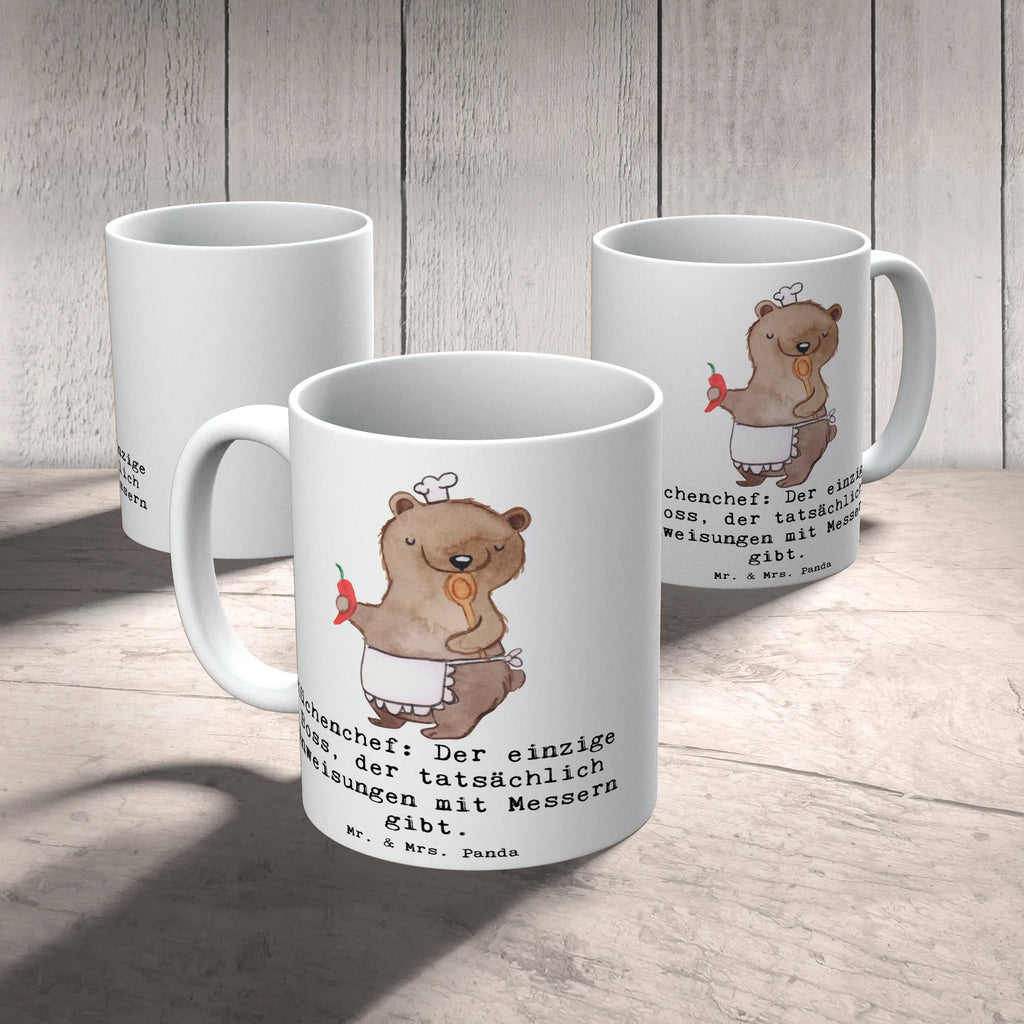 Tasse Küchenchef: Der einzige Boss, der tatsächlich Anweisungen mit Messern gibt. Tasse, Kaffeetasse, Teetasse, Becher, Kaffeebecher, Teebecher, Keramiktasse, Porzellantasse, Büro Tasse, Geschenk Tasse, Tasse Sprüche, Tasse Motive, Kaffeetassen, Tasse bedrucken, Designer Tasse, Cappuccino Tassen, Schöne Teetassen, Beruf, Ausbildung, Jubiläum, Abschied, Rente, Kollege, Kollegin, Geschenk, Schenken, Arbeitskollege, Mitarbeiter, Firma, Danke, Dankeschön