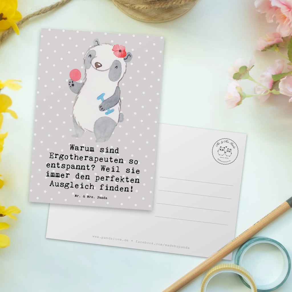 Postcard Warum sind Ergotherapeuten so entspannt? Weil sie immer den perfekten Ausgleich finden! Postkarte, Karte, Geschenkkarte, Grußkarte, Einladung, Ansichtskarte, Geburtstagskarte, Einladungskarte, Dankeskarte, Ansichtskarten, Einladung Geburtstag, Einladungskarten Geburtstag, Beruf, Ausbildung, Jubiläum, Abschied, Rente, Kollege, Kollegin, Geschenk, Schenken, Arbeitskollege, Mitarbeiter, Firma, Danke, Dankeschön