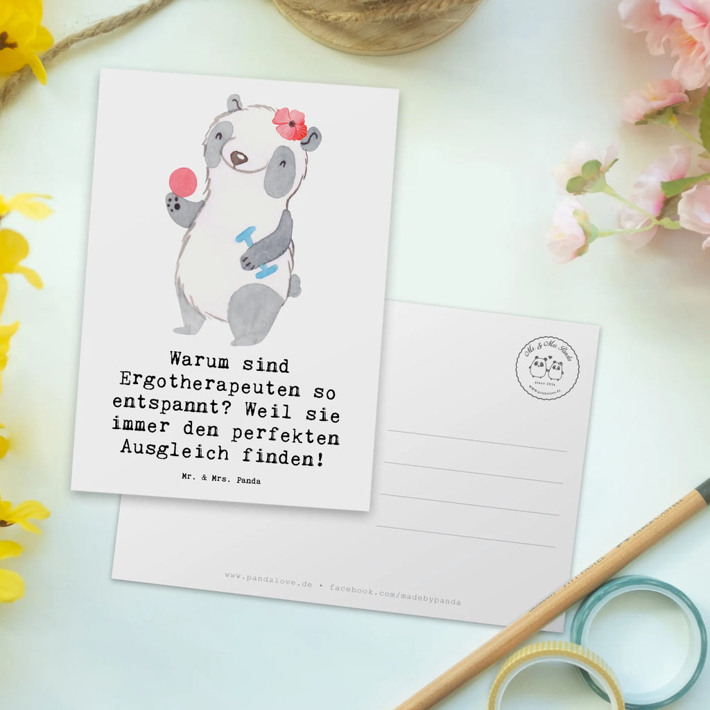 Postcard Warum sind Ergotherapeuten so entspannt? Weil sie immer den perfekten Ausgleich finden! Postkarte, Karte, Geschenkkarte, Grußkarte, Einladung, Ansichtskarte, Geburtstagskarte, Einladungskarte, Dankeskarte, Ansichtskarten, Einladung Geburtstag, Einladungskarten Geburtstag, Beruf, Ausbildung, Jubiläum, Abschied, Rente, Kollege, Kollegin, Geschenk, Schenken, Arbeitskollege, Mitarbeiter, Firma, Danke, Dankeschön