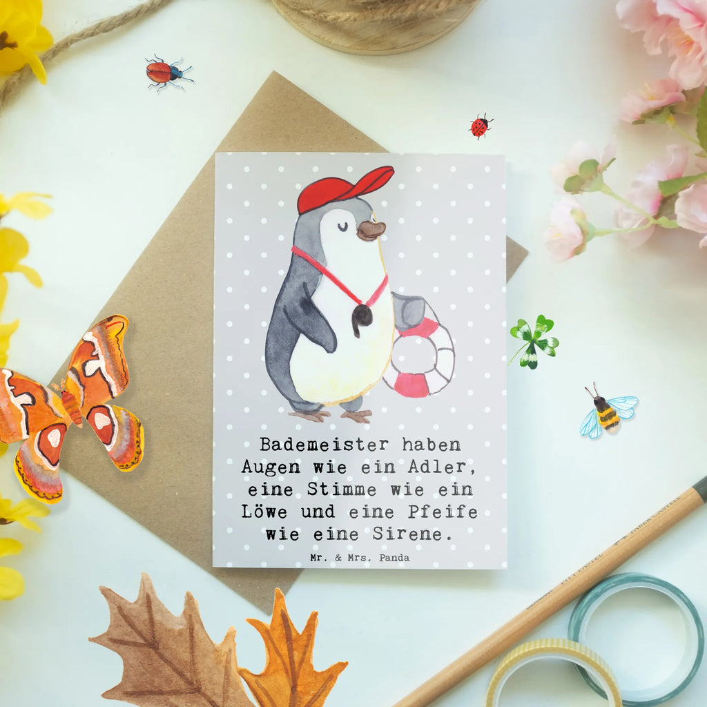 Grußkarte Bademeister Superheld Grußkarte, Klappkarte, Einladungskarte, Glückwunschkarte, Hochzeitskarte, Geburtstagskarte, Karte, Ansichtskarten, Beruf, Ausbildung, Jubiläum, Abschied, Rente, Kollege, Kollegin, Geschenk, Schenken, Arbeitskollege, Mitarbeiter, Firma, Danke, Dankeschön