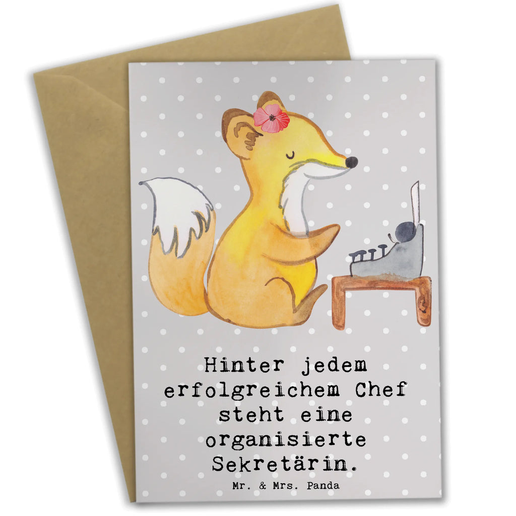 Grußkarte Hinter jedem erfolgreichem Chef steht eine organisierte Sekretärin. Grußkarte, Klappkarte, Einladungskarte, Glückwunschkarte, Hochzeitskarte, Geburtstagskarte, Karte, Ansichtskarten, Beruf, Ausbildung, Jubiläum, Abschied, Rente, Kollege, Kollegin, Geschenk, Schenken, Arbeitskollege, Mitarbeiter, Firma, Danke, Dankeschön