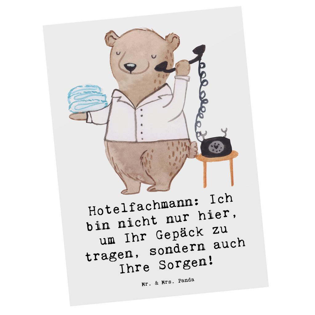 Postkarte Hotelfachmann: Ich bin nicht nur hier, um Ihr Gepäck zu tragen, sondern auch Ihre Sorgen! Postkarte, Karte, Geschenkkarte, Grußkarte, Einladung, Ansichtskarte, Geburtstagskarte, Einladungskarte, Dankeskarte, Ansichtskarten, Einladung Geburtstag, Einladungskarten Geburtstag, Beruf, Ausbildung, Jubiläum, Abschied, Rente, Kollege, Kollegin, Geschenk, Schenken, Arbeitskollege, Mitarbeiter, Firma, Danke, Dankeschön