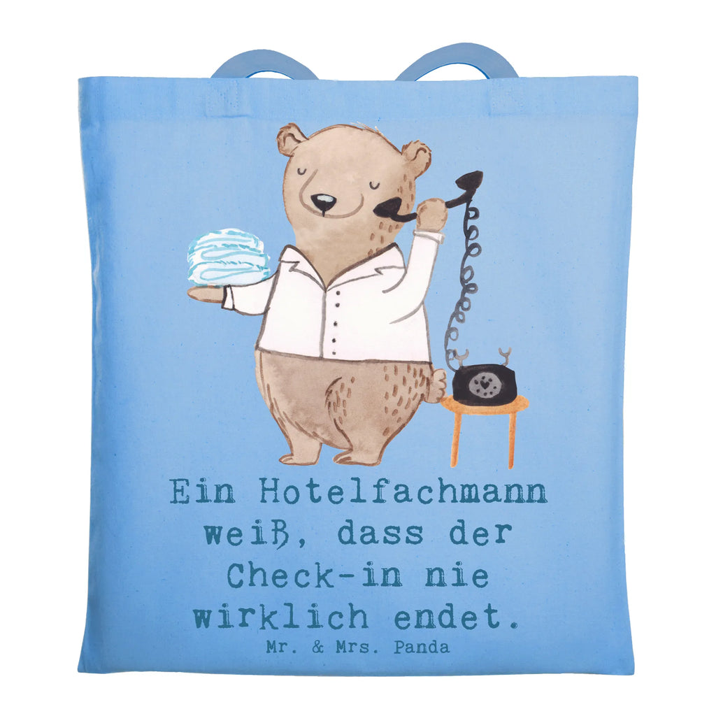 Tragetasche Ein Hotelfachmann weiß, dass der Check-in nie wirklich endet. Beuteltasche, Beutel, Einkaufstasche, Jutebeutel, Stoffbeutel, Tasche, Shopper, Umhängetasche, Strandtasche, Schultertasche, Stofftasche, Tragetasche, Badetasche, Jutetasche, Einkaufstüte, Laptoptasche, Beruf, Ausbildung, Jubiläum, Abschied, Rente, Kollege, Kollegin, Geschenk, Schenken, Arbeitskollege, Mitarbeiter, Firma, Danke, Dankeschön