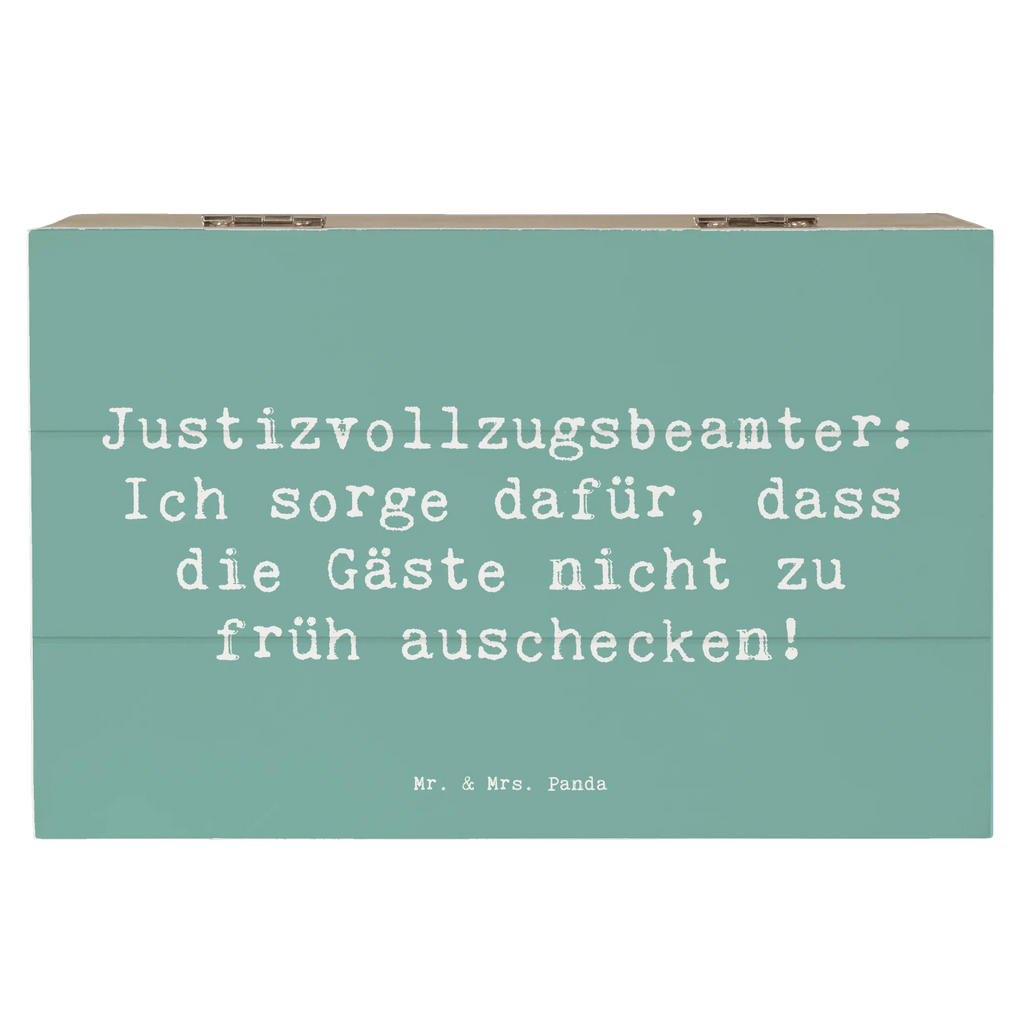 Holzkiste Spruch Justizvollzugsbeamter: Ich sorge dafür, dass die Gäste nicht zu früh auschecken! Holzkiste, Kiste, Schatzkiste, Truhe, Schatulle, XXL, Erinnerungsbox, Erinnerungskiste, Dekokiste, Aufbewahrungsbox, Geschenkbox, Geschenkdose, Beruf, Ausbildung, Jubiläum, Abschied, Rente, Kollege, Kollegin, Geschenk, Schenken, Arbeitskollege, Mitarbeiter, Firma, Danke, Dankeschön