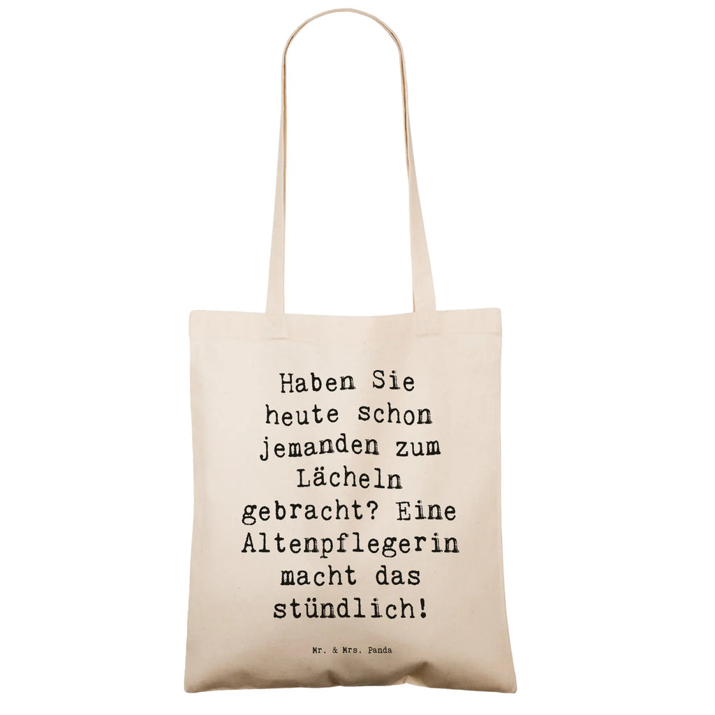 Tragetasche Spruch Altenpflegerin Lächeln Beuteltasche, Beutel, Einkaufstasche, Jutebeutel, Stoffbeutel, Tasche, Shopper, Umhängetasche, Strandtasche, Schultertasche, Stofftasche, Tragetasche, Badetasche, Jutetasche, Einkaufstüte, Laptoptasche, Beruf, Ausbildung, Jubiläum, Abschied, Rente, Kollege, Kollegin, Geschenk, Schenken, Arbeitskollege, Mitarbeiter, Firma, Danke, Dankeschön