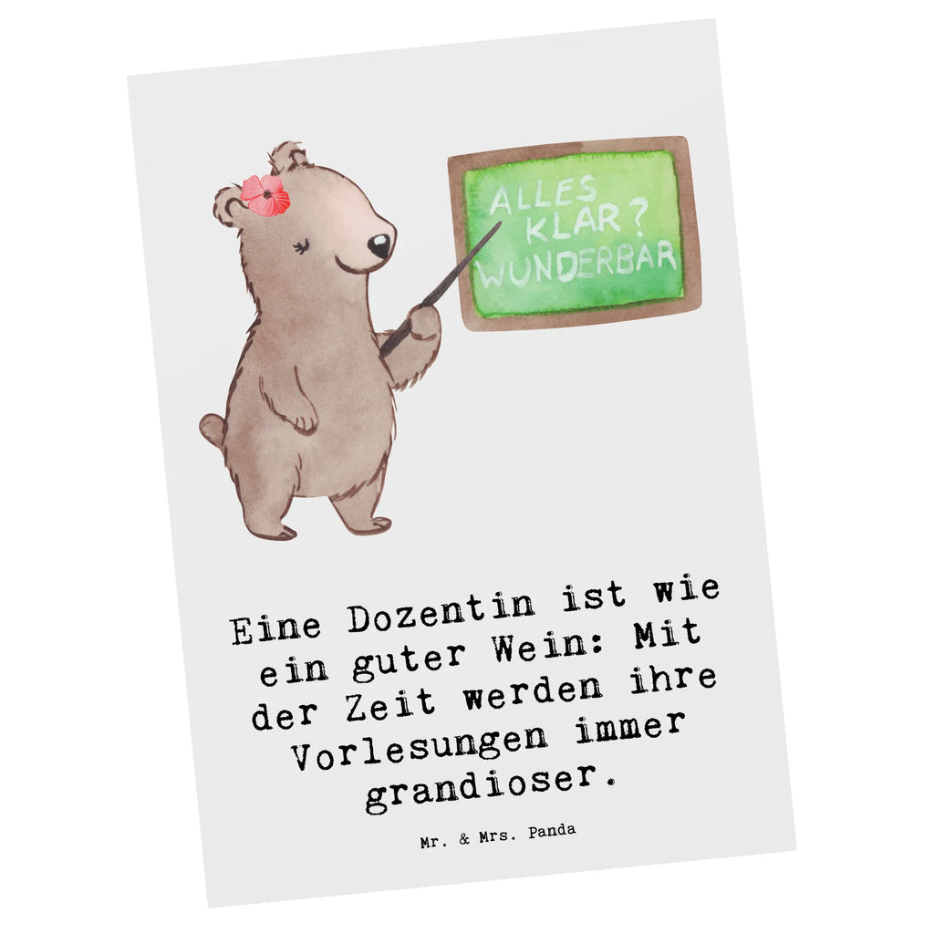 Postkarte Eine Dozentin ist wie ein guter Wein: Mit der Zeit werden ihre Vorlesungen immer grandioser. Postkarte, Karte, Geschenkkarte, Grußkarte, Einladung, Ansichtskarte, Geburtstagskarte, Einladungskarte, Dankeskarte, Ansichtskarten, Einladung Geburtstag, Einladungskarten Geburtstag, Beruf, Ausbildung, Jubiläum, Abschied, Rente, Kollege, Kollegin, Geschenk, Schenken, Arbeitskollege, Mitarbeiter, Firma, Danke, Dankeschön