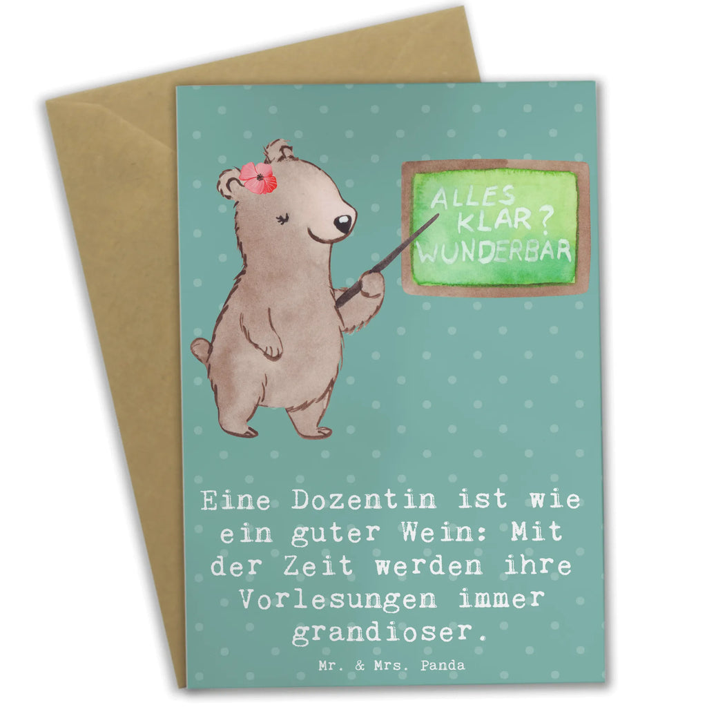 Grußkarte Eine Dozentin ist wie ein guter Wein: Mit der Zeit werden ihre Vorlesungen immer grandioser. Grußkarte, Klappkarte, Einladungskarte, Glückwunschkarte, Hochzeitskarte, Geburtstagskarte, Karte, Ansichtskarten, Beruf, Ausbildung, Jubiläum, Abschied, Rente, Kollege, Kollegin, Geschenk, Schenken, Arbeitskollege, Mitarbeiter, Firma, Danke, Dankeschön