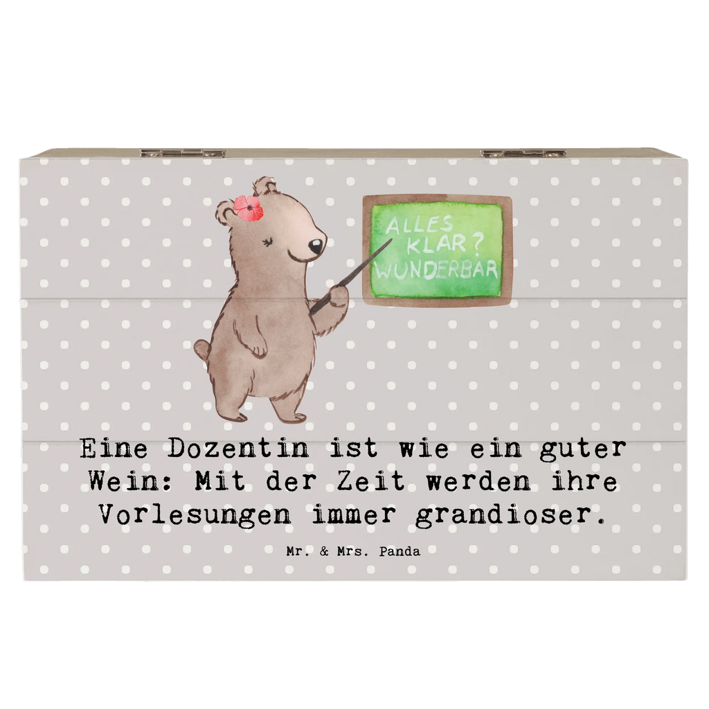 Holzkiste Eine Dozentin ist wie ein guter Wein: Mit der Zeit werden ihre Vorlesungen immer grandioser. Holzkiste, Kiste, Schatzkiste, Truhe, Schatulle, XXL, Erinnerungsbox, Erinnerungskiste, Dekokiste, Aufbewahrungsbox, Geschenkbox, Geschenkdose, Beruf, Ausbildung, Jubiläum, Abschied, Rente, Kollege, Kollegin, Geschenk, Schenken, Arbeitskollege, Mitarbeiter, Firma, Danke, Dankeschön