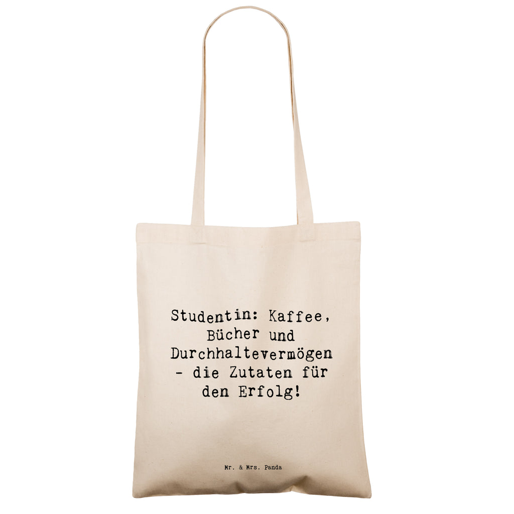 Tragetasche Spruch Studentin: Kaffee, Bücher und Durchhaltevermögen - die Zutaten für den Erfolg! Beuteltasche, Beutel, Einkaufstasche, Jutebeutel, Stoffbeutel, Tasche, Shopper, Umhängetasche, Strandtasche, Schultertasche, Stofftasche, Tragetasche, Badetasche, Jutetasche, Einkaufstüte, Laptoptasche, Beruf, Ausbildung, Jubiläum, Abschied, Rente, Kollege, Kollegin, Geschenk, Schenken, Arbeitskollege, Mitarbeiter, Firma, Danke, Dankeschön