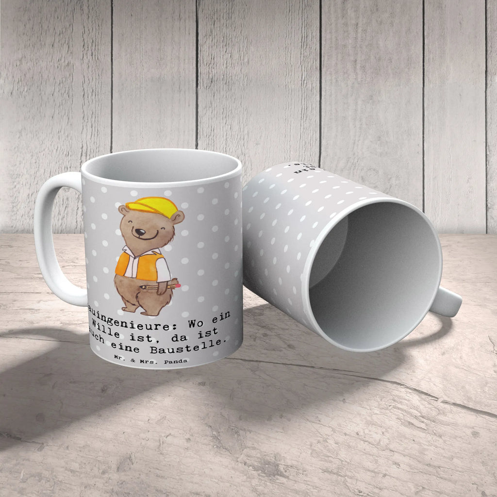 Tasse Bauingenieure: Wo ein Wille ist, da ist auch eine Baustelle. Tasse, Kaffeetasse, Teetasse, Becher, Kaffeebecher, Teebecher, Keramiktasse, Porzellantasse, Büro Tasse, Geschenk Tasse, Tasse Sprüche, Tasse Motive, Kaffeetassen, Tasse bedrucken, Designer Tasse, Cappuccino Tassen, Schöne Teetassen, Beruf, Ausbildung, Jubiläum, Abschied, Rente, Kollege, Kollegin, Geschenk, Schenken, Arbeitskollege, Mitarbeiter, Firma, Danke, Dankeschön