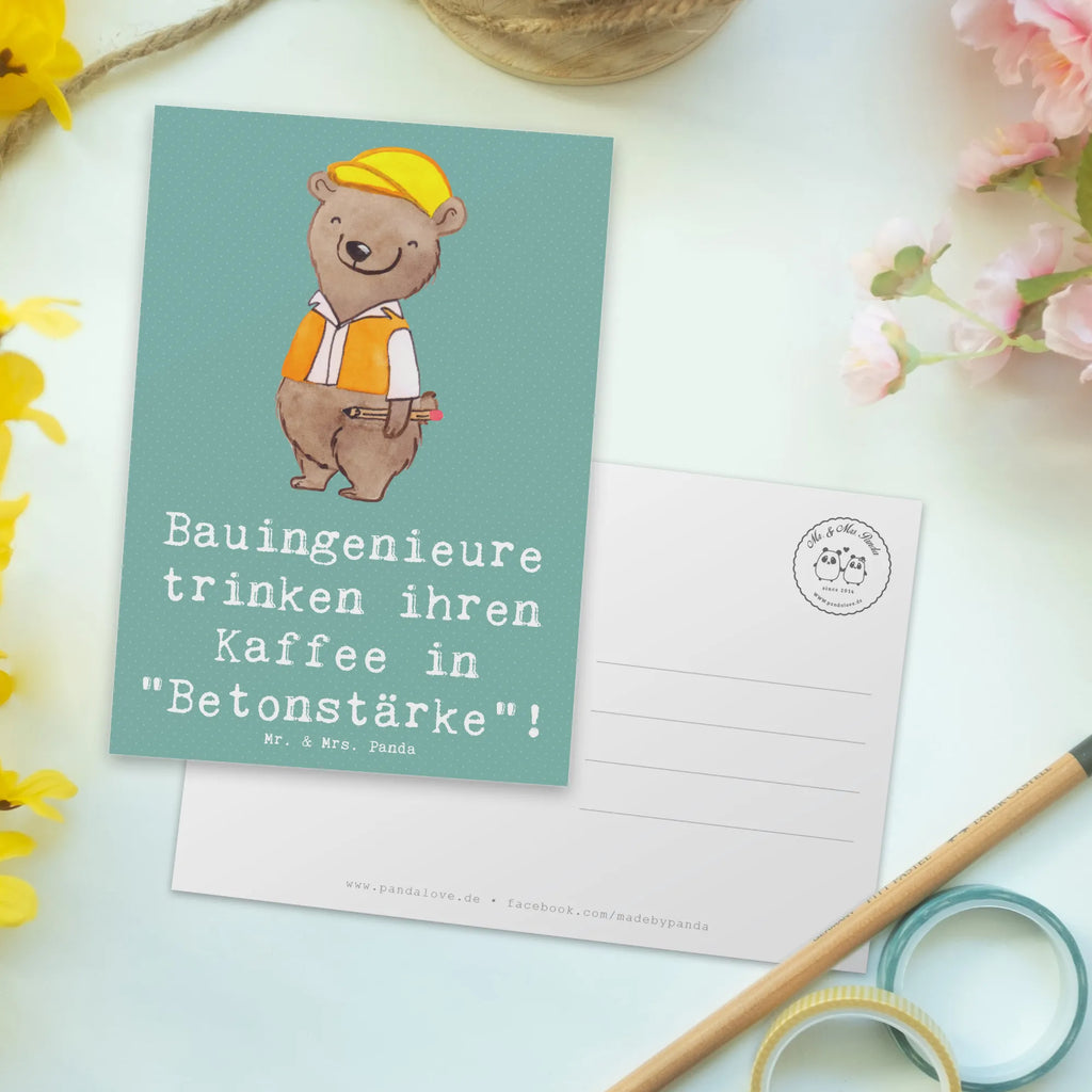 Postcard Bauingenieure trinken ihren Kaffee in "Betonstärke"! Postkarte, Karte, Geschenkkarte, Grußkarte, Einladung, Ansichtskarte, Geburtstagskarte, Einladungskarte, Dankeskarte, Ansichtskarten, Einladung Geburtstag, Einladungskarten Geburtstag, Beruf, Ausbildung, Jubiläum, Abschied, Rente, Kollege, Kollegin, Geschenk, Schenken, Arbeitskollege, Mitarbeiter, Firma, Danke, Dankeschön