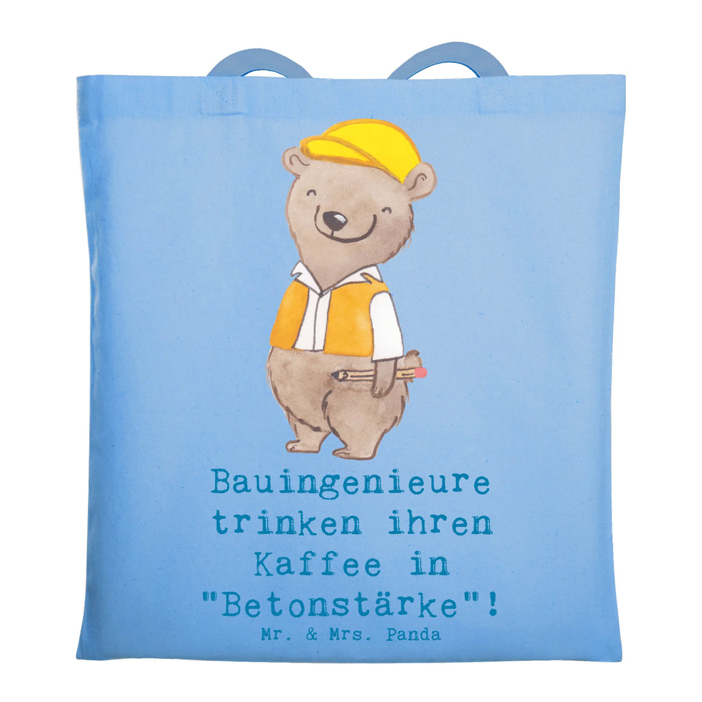 Tragetasche Bauingenieure trinken ihren Kaffee in "Betonstärke"! Beuteltasche, Beutel, Einkaufstasche, Jutebeutel, Stoffbeutel, Tasche, Shopper, Umhängetasche, Strandtasche, Schultertasche, Stofftasche, Tragetasche, Badetasche, Jutetasche, Einkaufstüte, Laptoptasche, Beruf, Ausbildung, Jubiläum, Abschied, Rente, Kollege, Kollegin, Geschenk, Schenken, Arbeitskollege, Mitarbeiter, Firma, Danke, Dankeschön