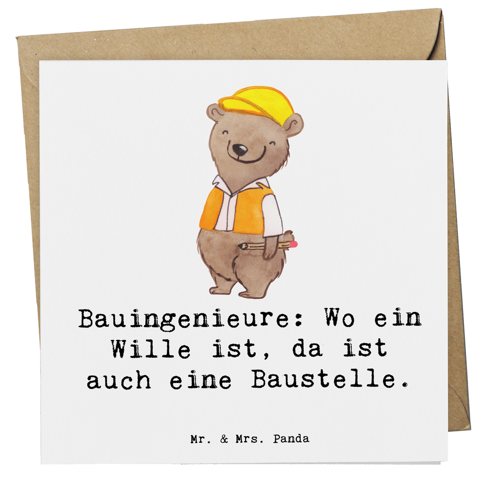 Deluxe Karte Bauingenieure: Wo ein Wille ist, da ist auch eine Baustelle. Karte, Grußkarte, Klappkarte, Einladungskarte, Glückwunschkarte, Hochzeitskarte, Geburtstagskarte, Hochwertige Grußkarte, Hochwertige Klappkarte, Beruf, Ausbildung, Jubiläum, Abschied, Rente, Kollege, Kollegin, Geschenk, Schenken, Arbeitskollege, Mitarbeiter, Firma, Danke, Dankeschön